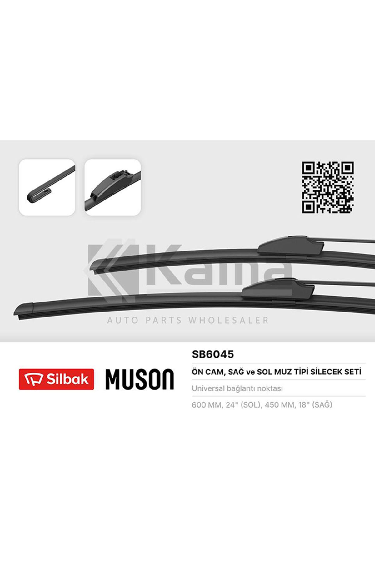 Silbak 96008908-96008914 SİLECEK SÜPÜRGE TAKIMI ÖN (600/450) (MUZ TİPİ) CHEVROLET CRUZE J300-J305 10-