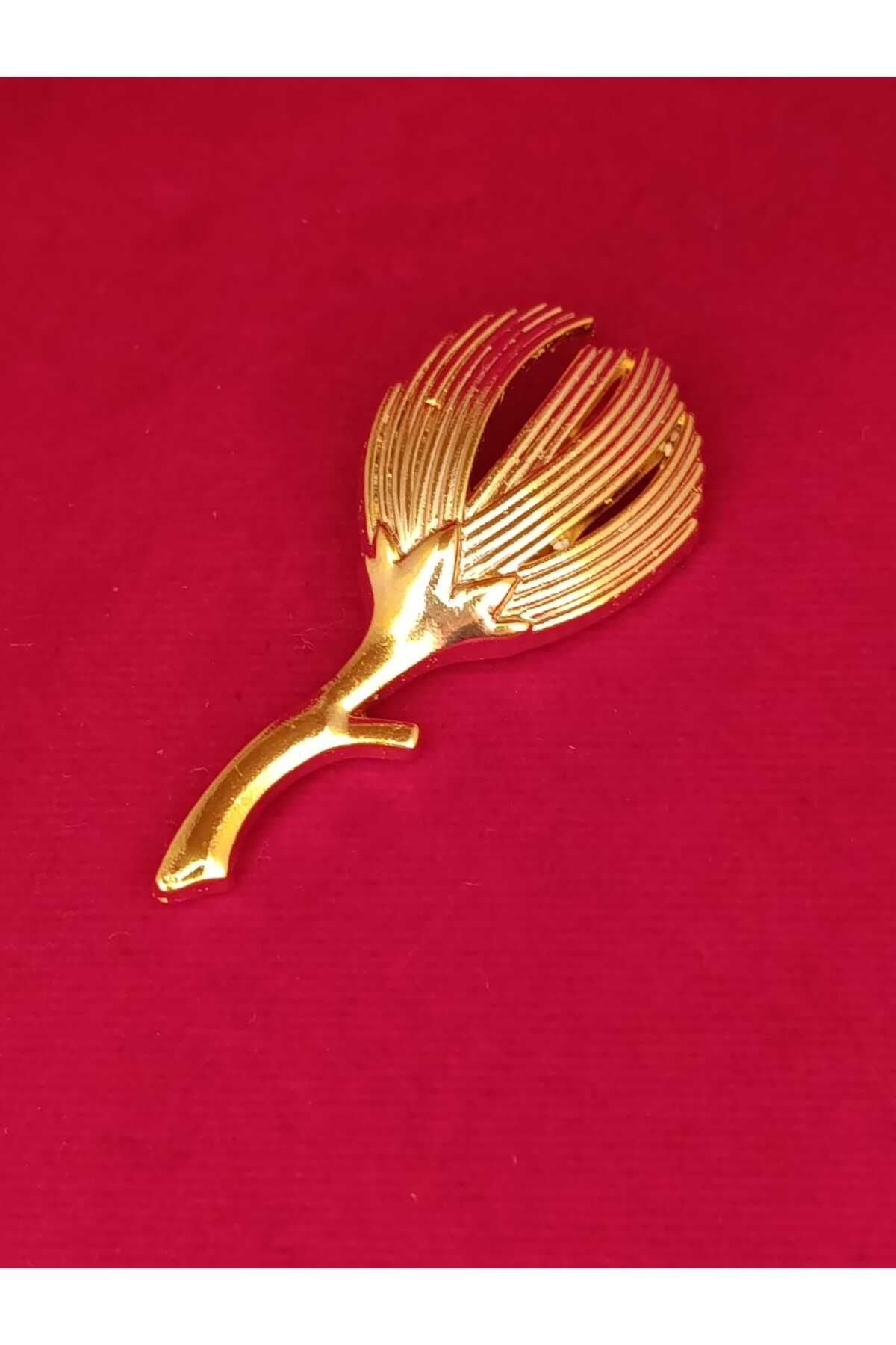 Tasarım Gold Çiçek Broş