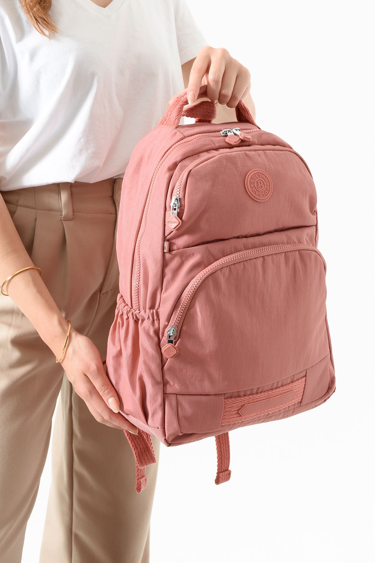 Just Polo Unısex Su geçirmez ithal krinkıl Kumaş Laptop Bölmeli Okul İş ve Seyahat Sırt Çantası
