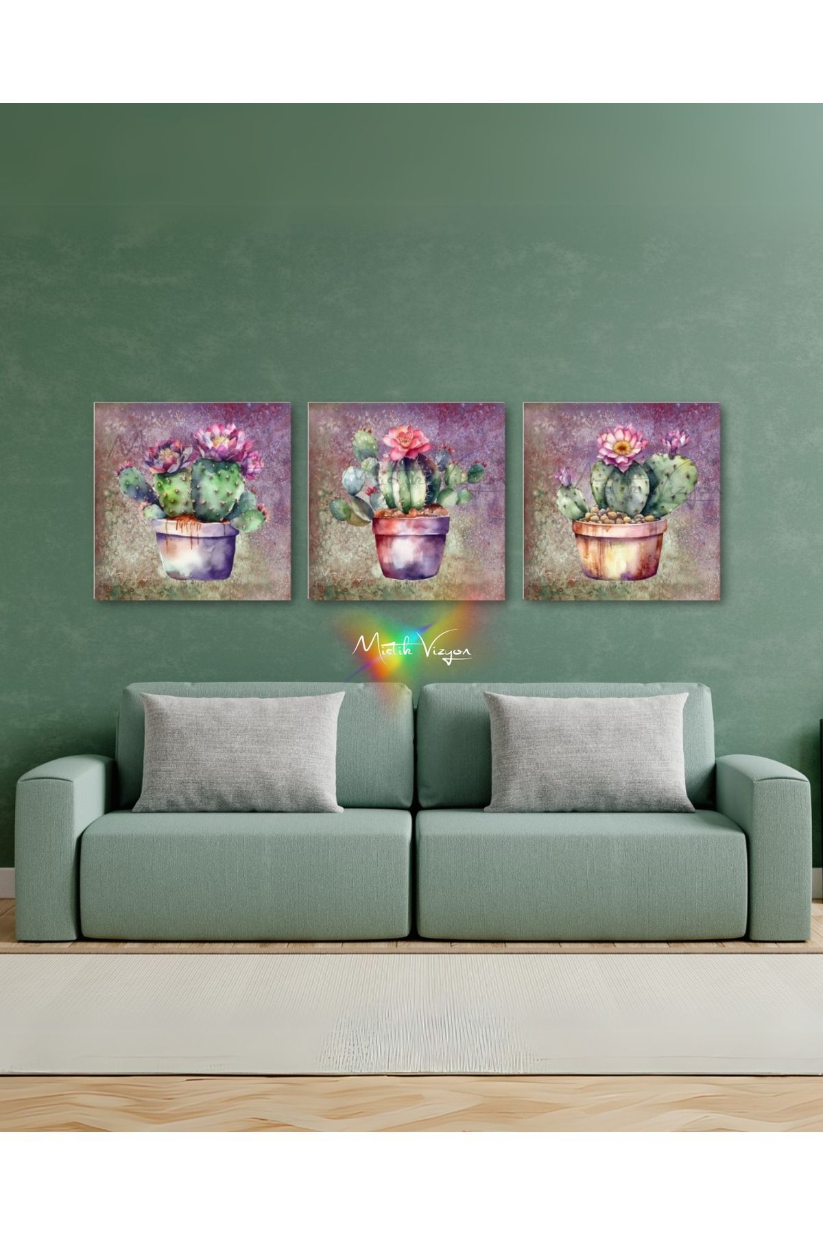Mystic Art Kaktüs Serisi Kanvas Tablo