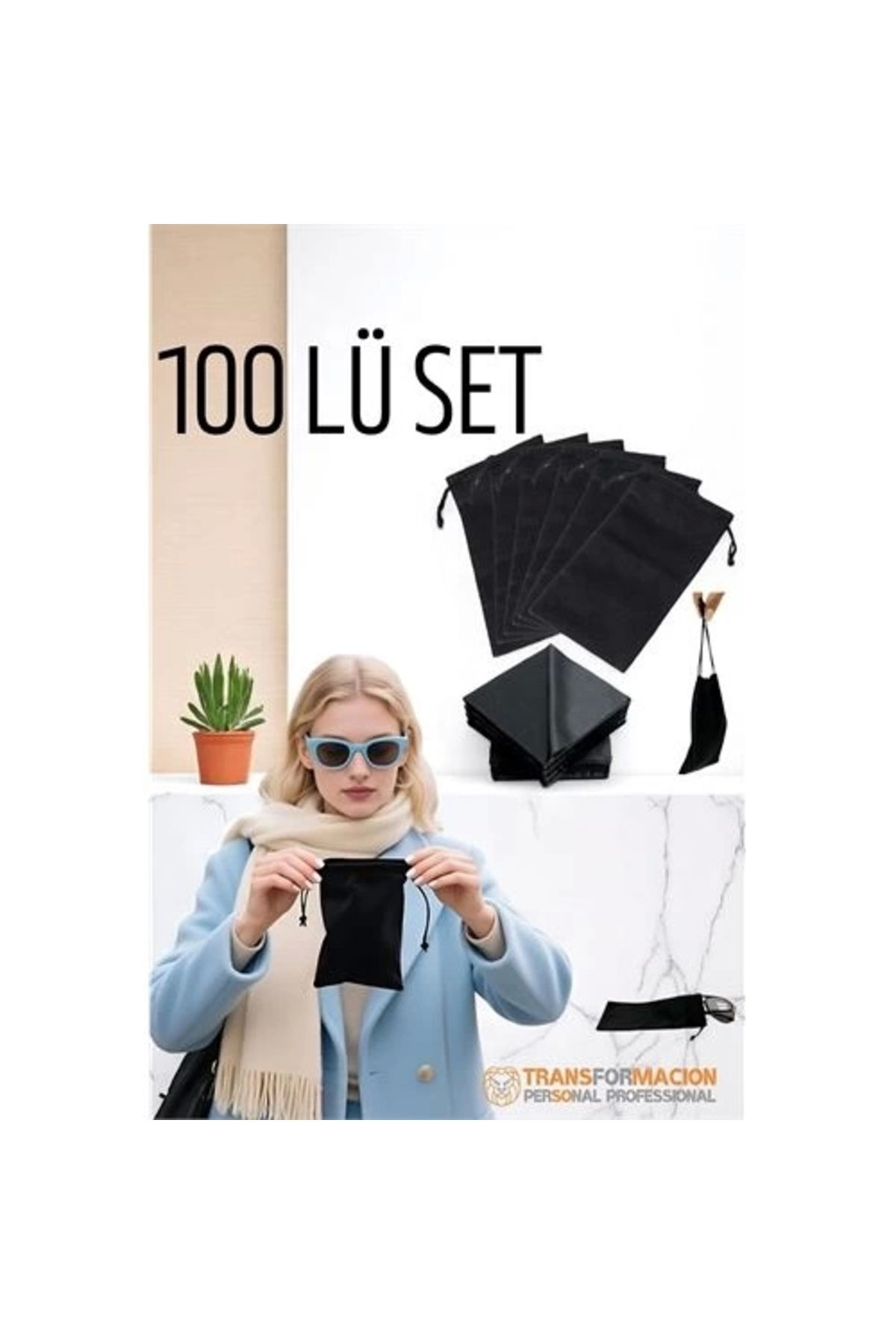 İnnMerry Kumaş Gözlük Kılıfı 50+50 Kılıf+Bezli SET Promosyon Gözlük Kılıfı