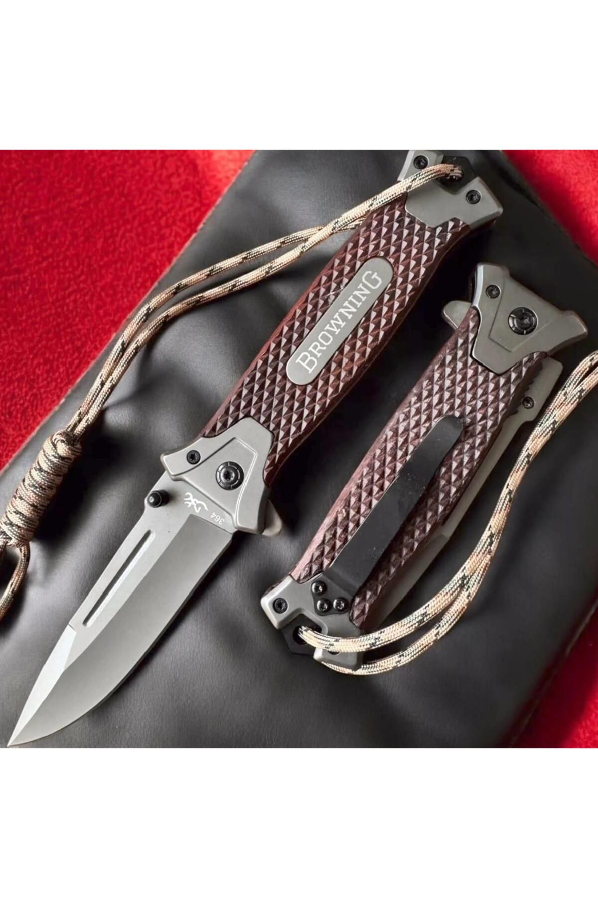 alsepeteavm Browning 364 Kahverengi Paracordlu Kamp Çakısı