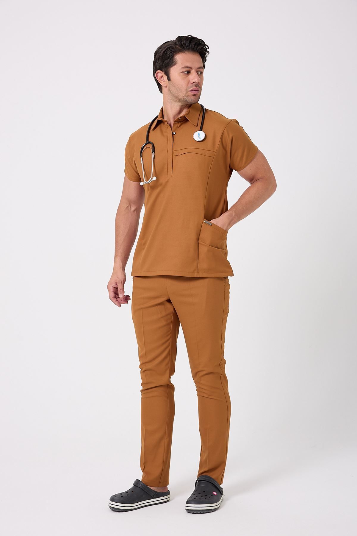 Onur Forma Scrubs Planet Erkek Takım Santana - Camel