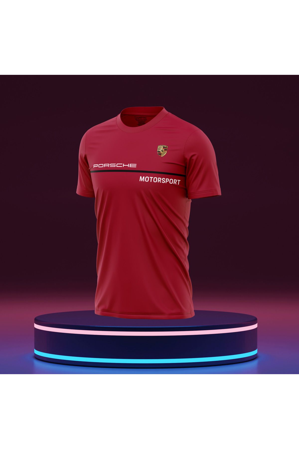 Bulvar Lee Erkek Sıfır Yaka Porsche Pamuklu T-Shirt