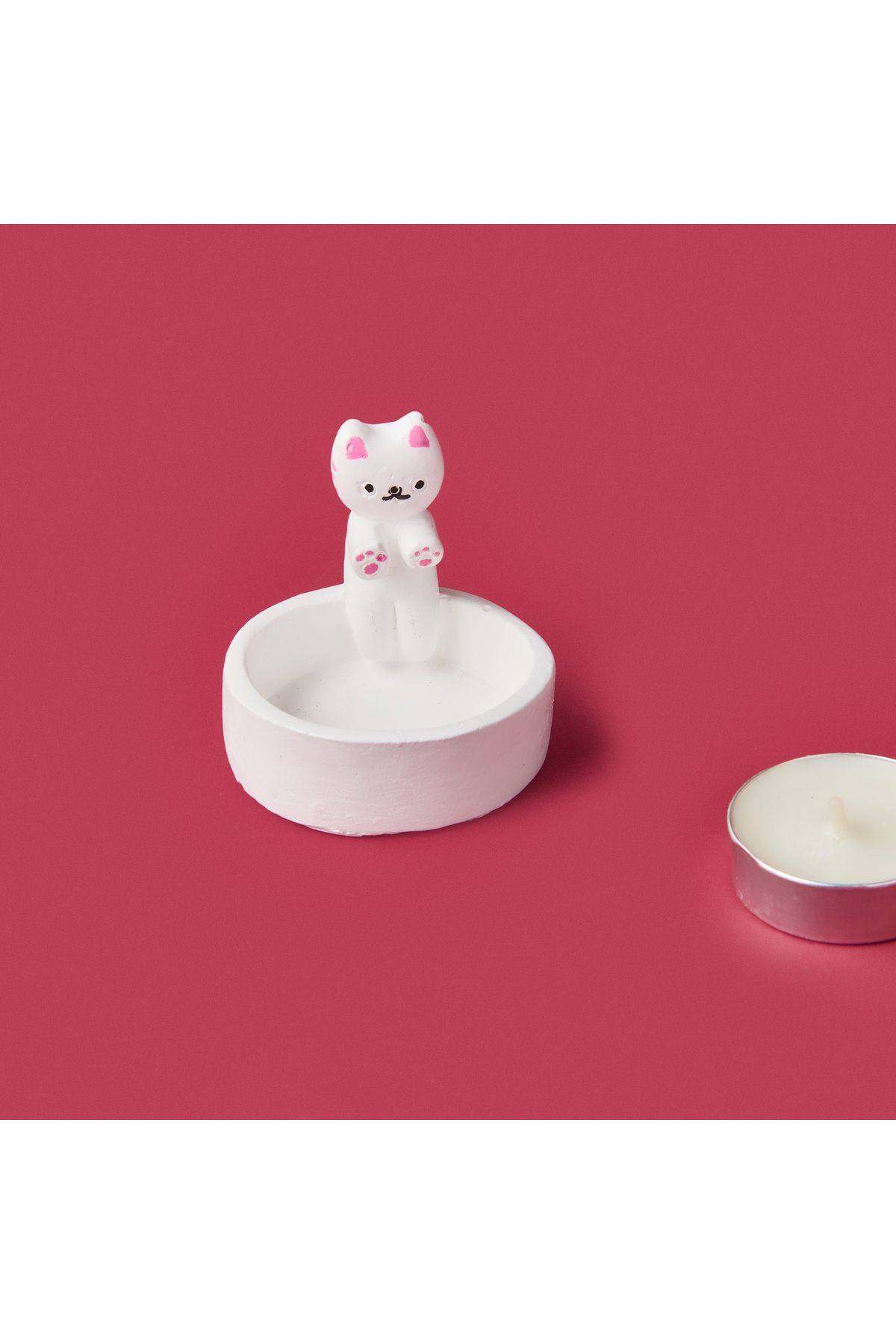 Evidea Deco Cat Mumluk - Beyaz - 5 cm