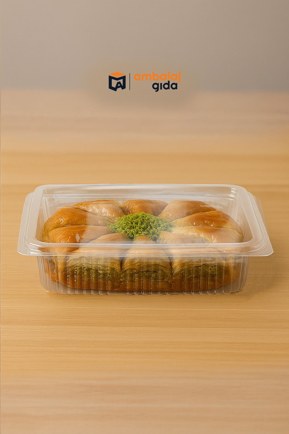 SPİ 1000 GR BAKLAVA SIZDIRMAZ Saklama Kabı Tek Kullan At Tatlı Plastik Kapaklı Kase - 25 Adet