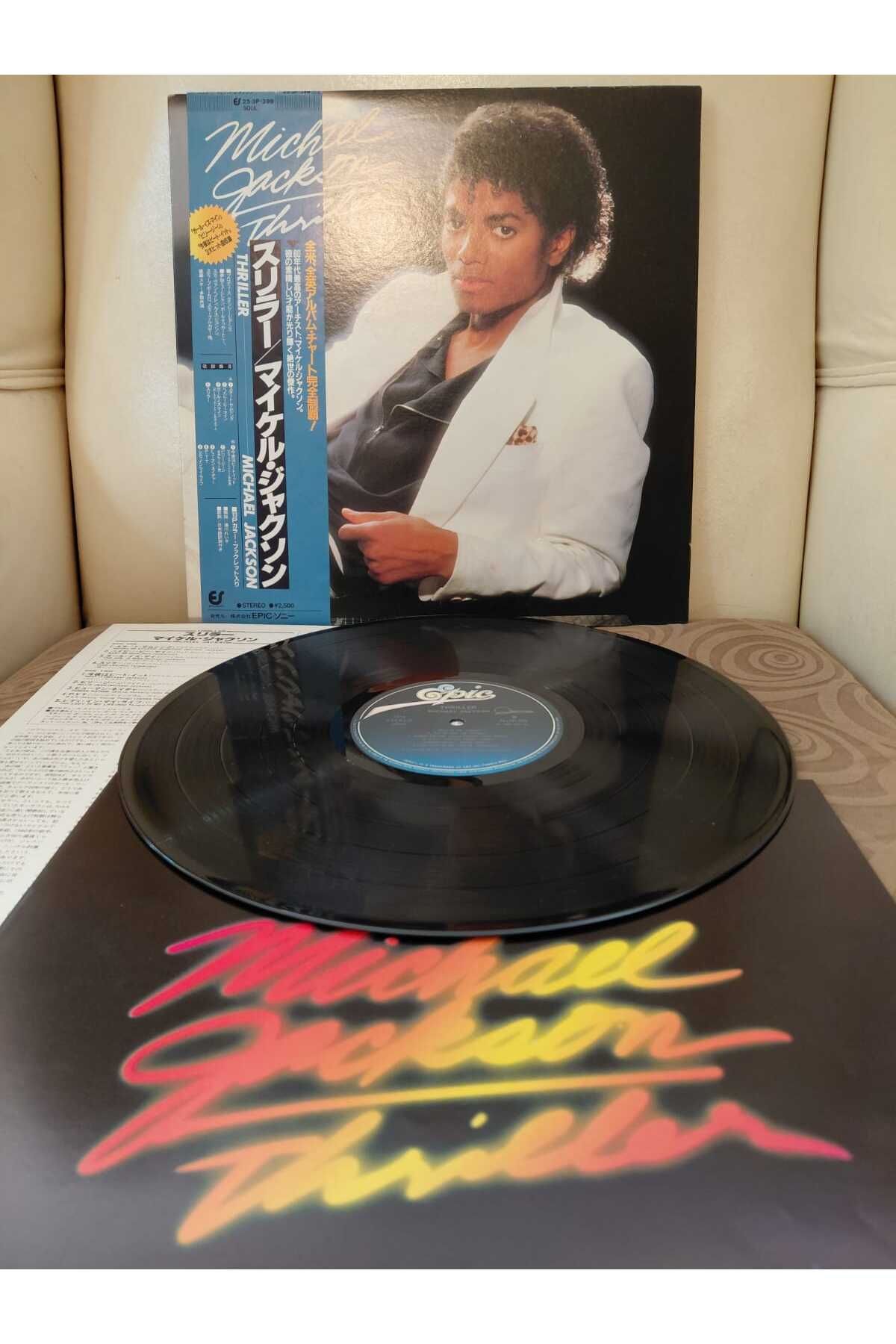 Plakperest MICHAEL JACKSON - Thriller - 1982 Japonya Basım LP Plak Albüm - Obi’li-2.el
