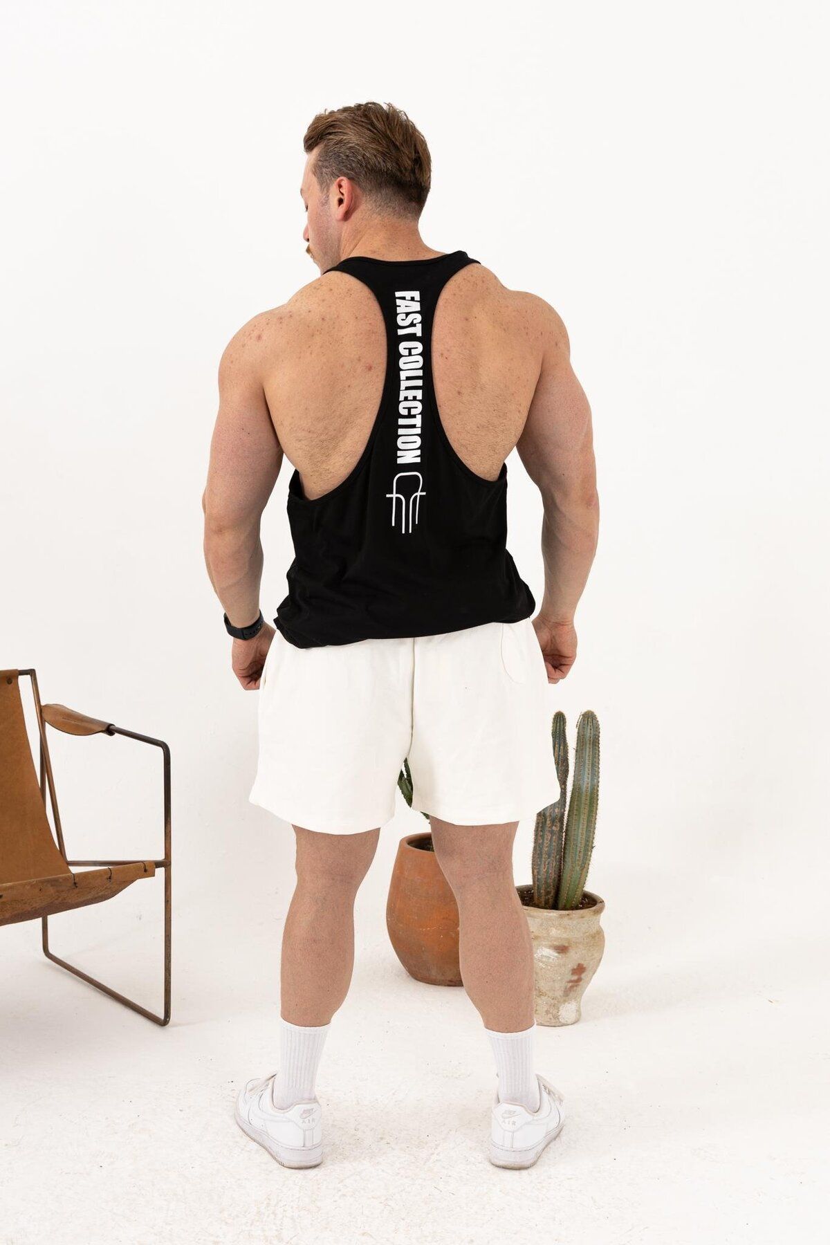 QUİCKPREP Erkek Yeşil Oversize Atlet – Fast Collection Logo Baskılı Sporcu Atlet