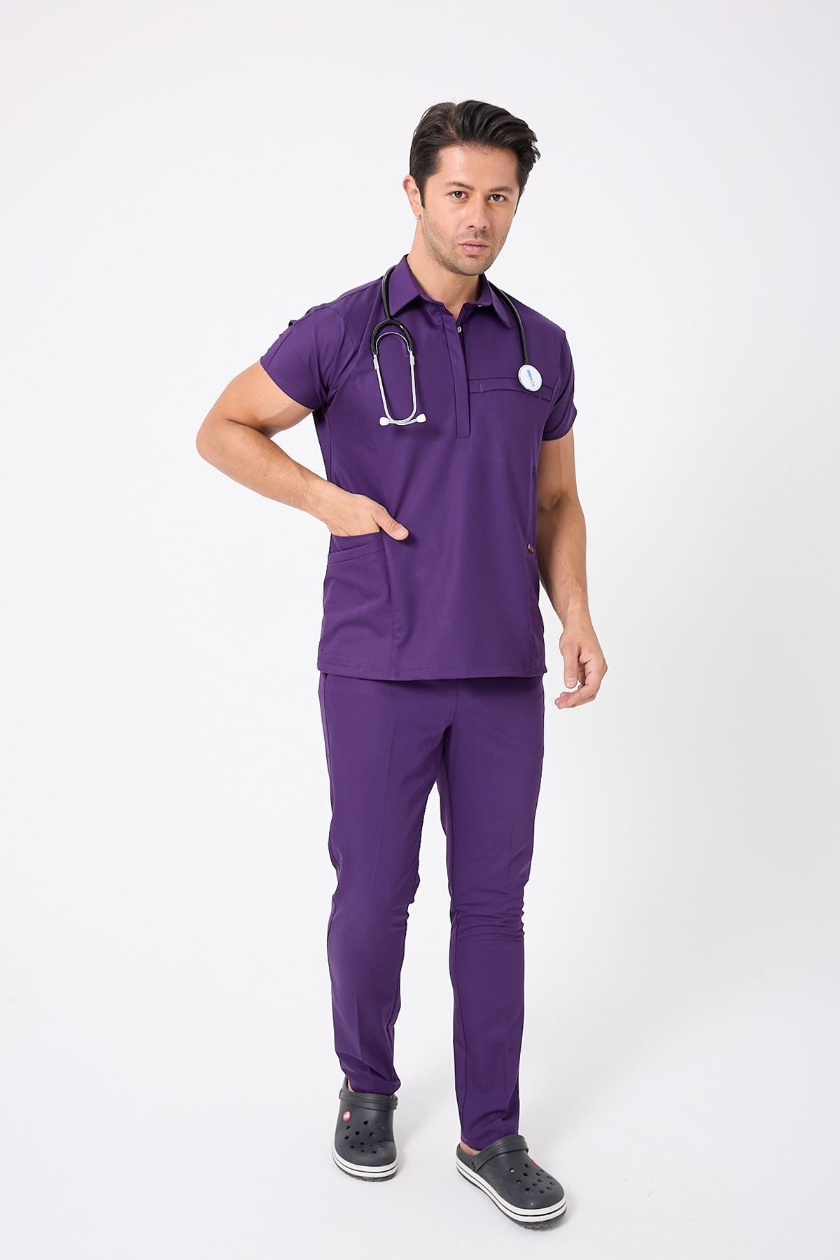 Onur Forma Scrubs Planet Erkek Takım - Mor