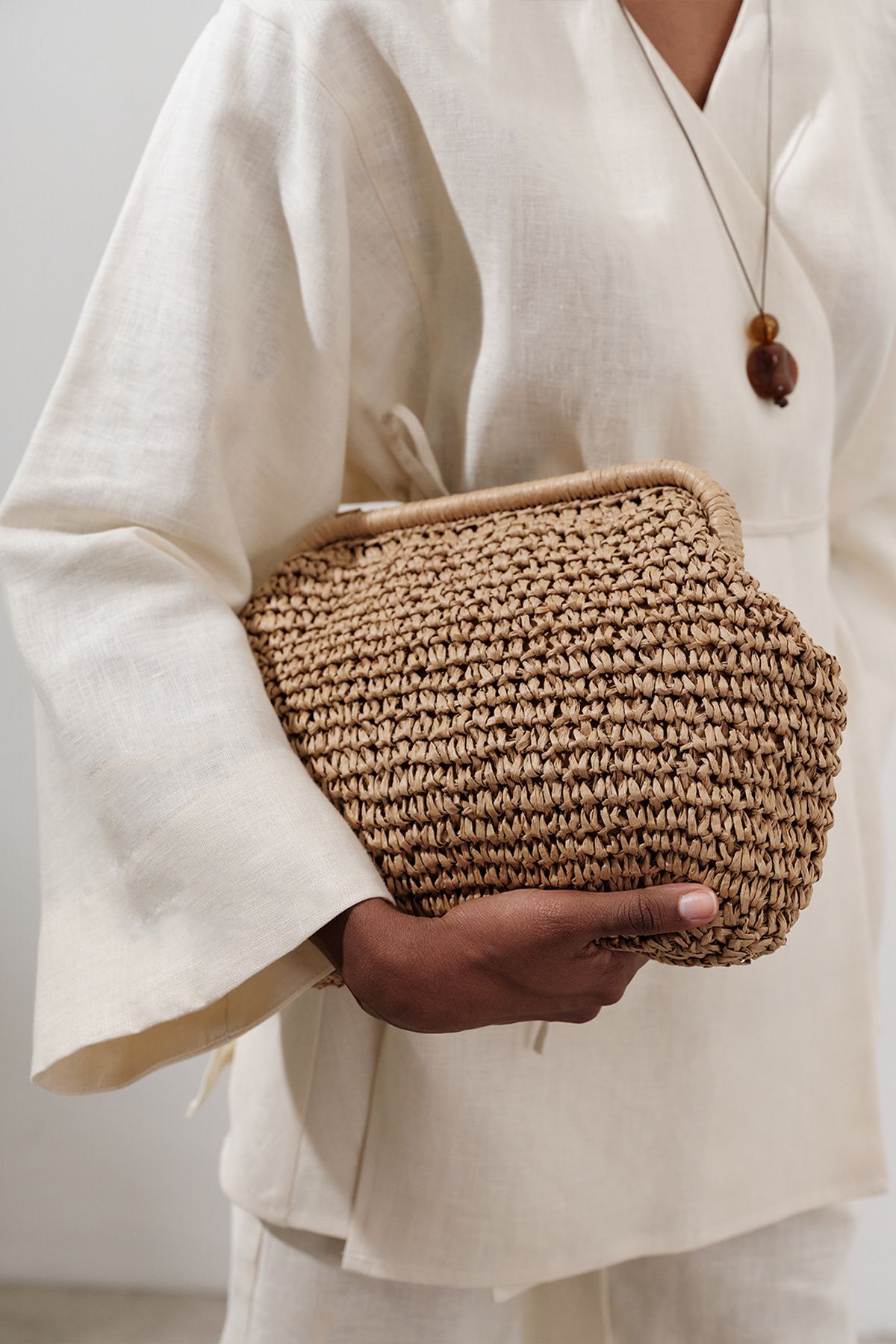 Manuka HASIR CLUTCH ÇANTA NATURAL