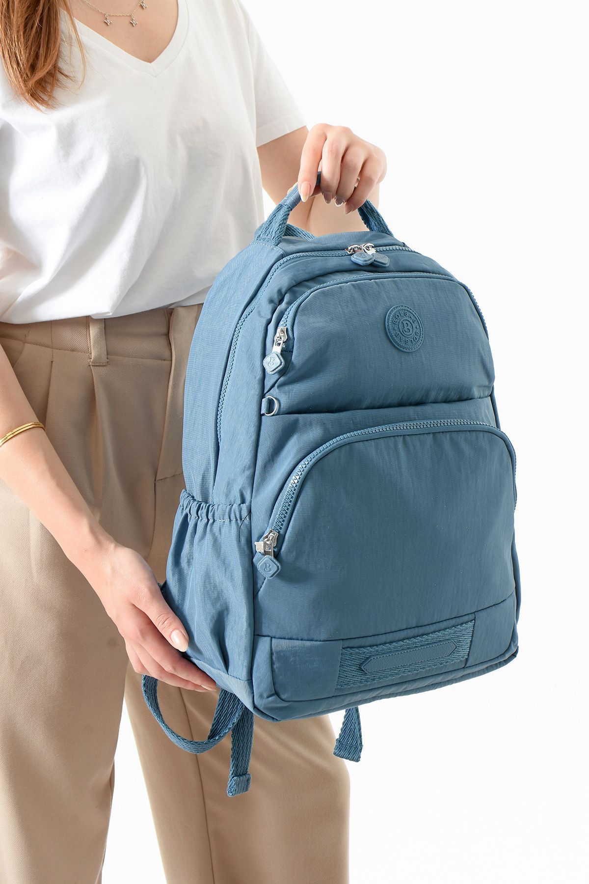 Just Polo Unısex Su geçirmez ithal krinkıl Kumaş Laptop Bölmeli Okul İş ve Seyahat Sırt Çantası