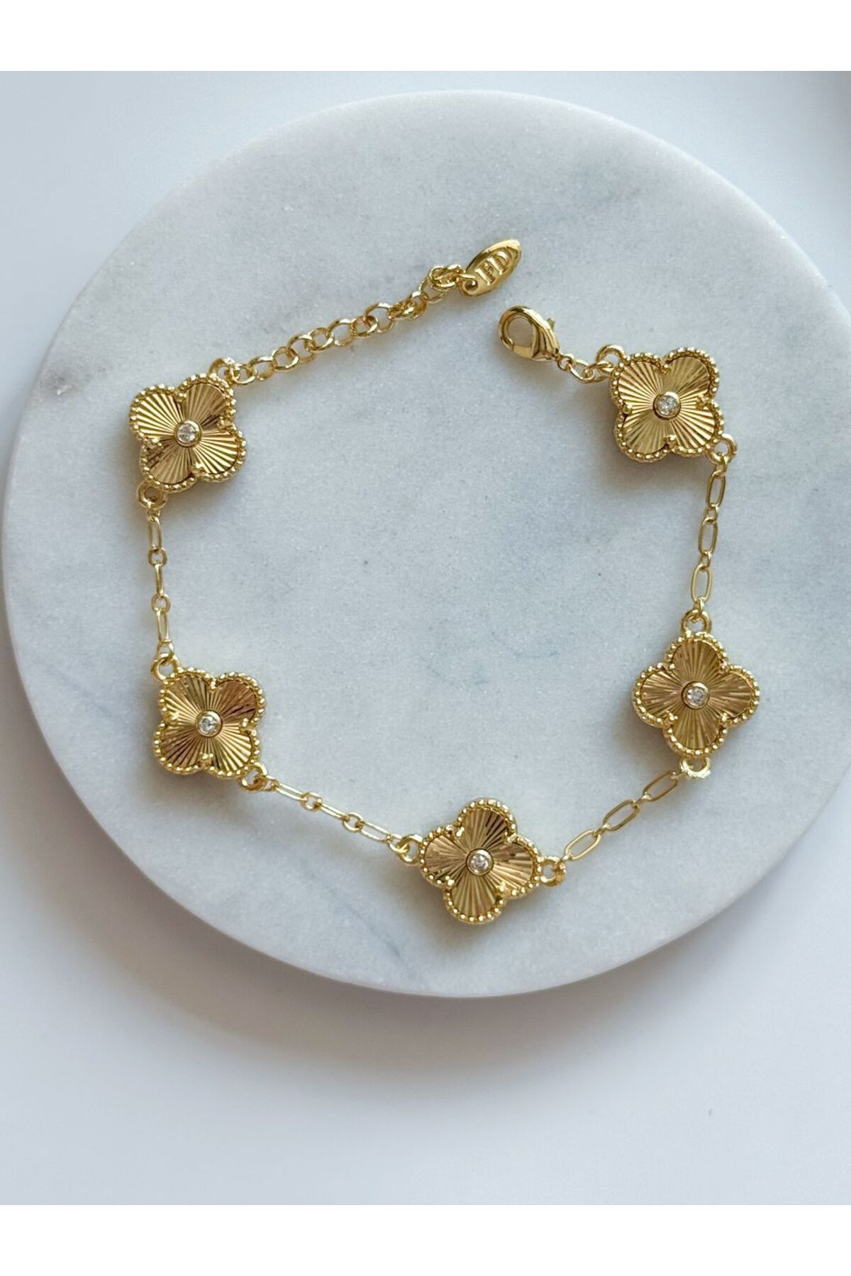 CHARMLUCKY ÖZEL SERİ GOLD YONCA BİLEKLİK