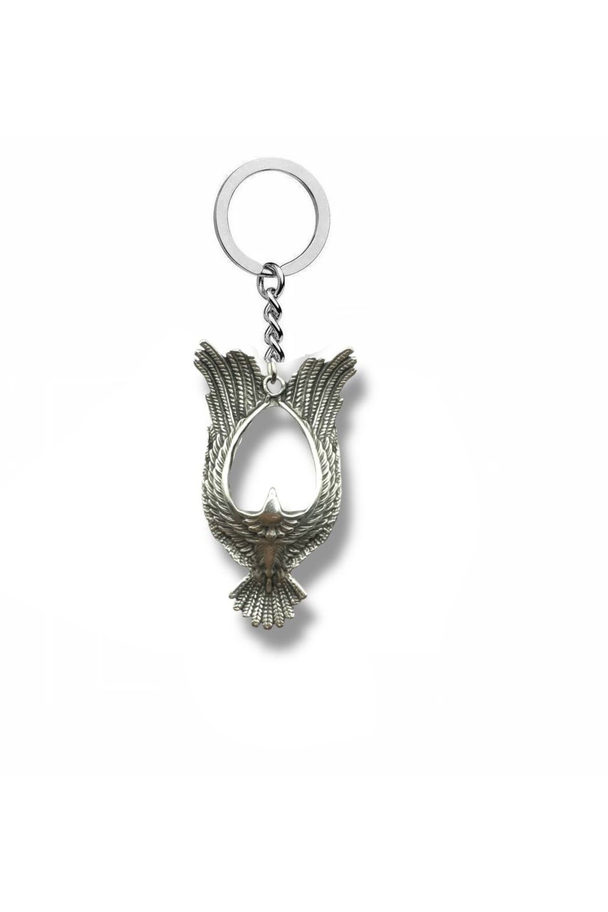 Herşey Nota Eagle of Zeus Figürlü Metal Anahtarlık – Tanrısal Gücün Anahtarı