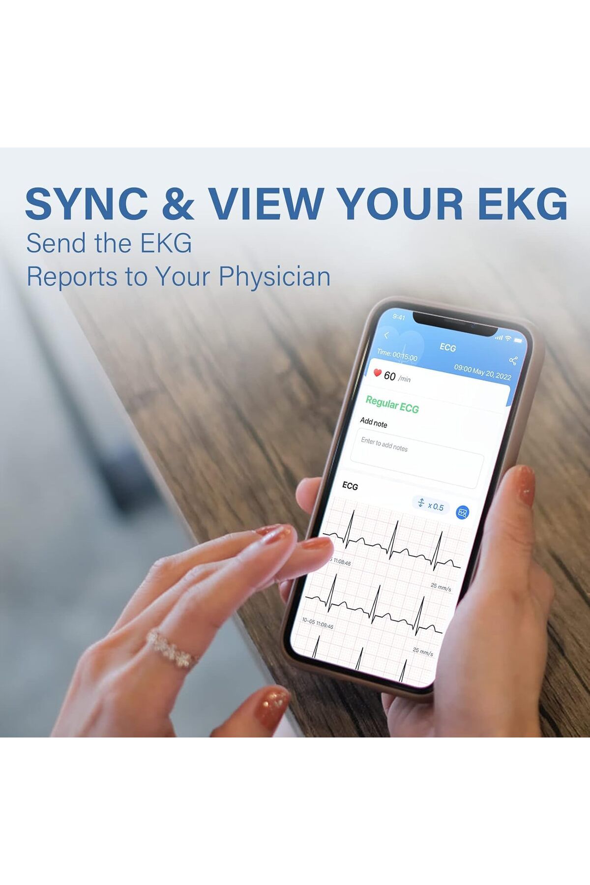 wellue-DuoEK ECG Monitor Heart Monitor Chest Strap, Wearable ECG Monitor, Bluetooth Wireless with iO 2