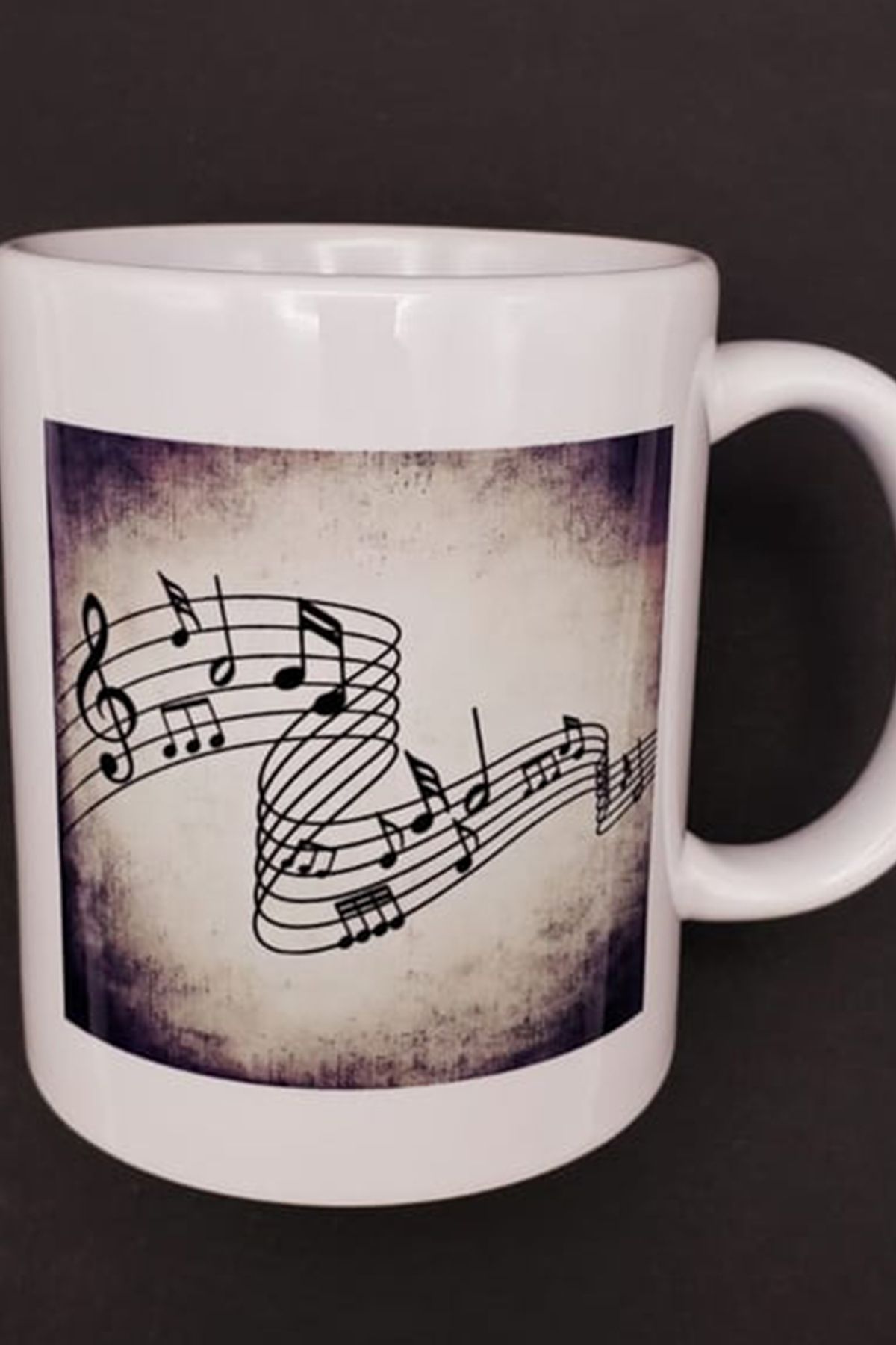 CİYU TİCARET Müzik notaları tasarımlı kupa bardak hediyelik kupa bardak