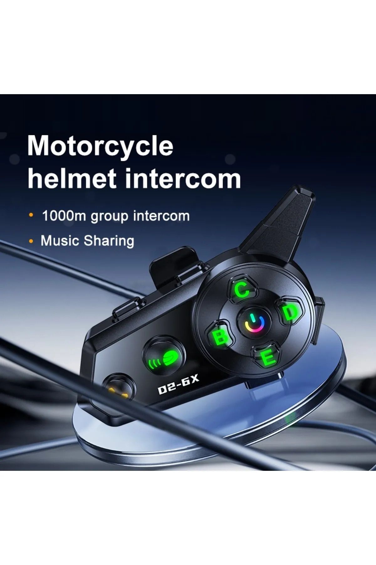 OBRAX 6 Kişi Eşleşmeli 2 Kişi Uyumlu Konuşmalı Motosiklet İntercom 500m Mesafeli Müzik Paylaşımlı