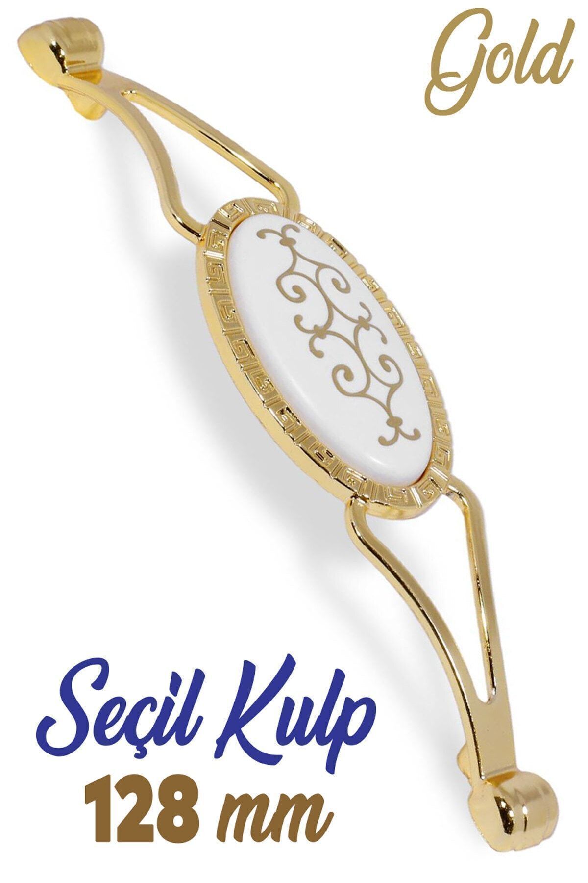 Sucuoğlu Seçil (128 MM -12.8 CM) Metal Gold Mobilya Mutfak Çekmece Dolap Kapak Dolabı Kulpu Kulbu Kulpları