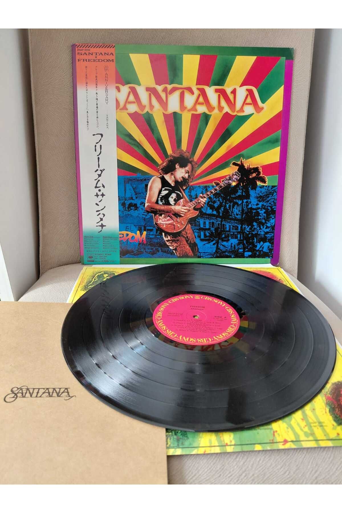 Plakperest Santana – Freedom - 1987 Japonya Basım LP Plak Albüm - Obi’li-2.el