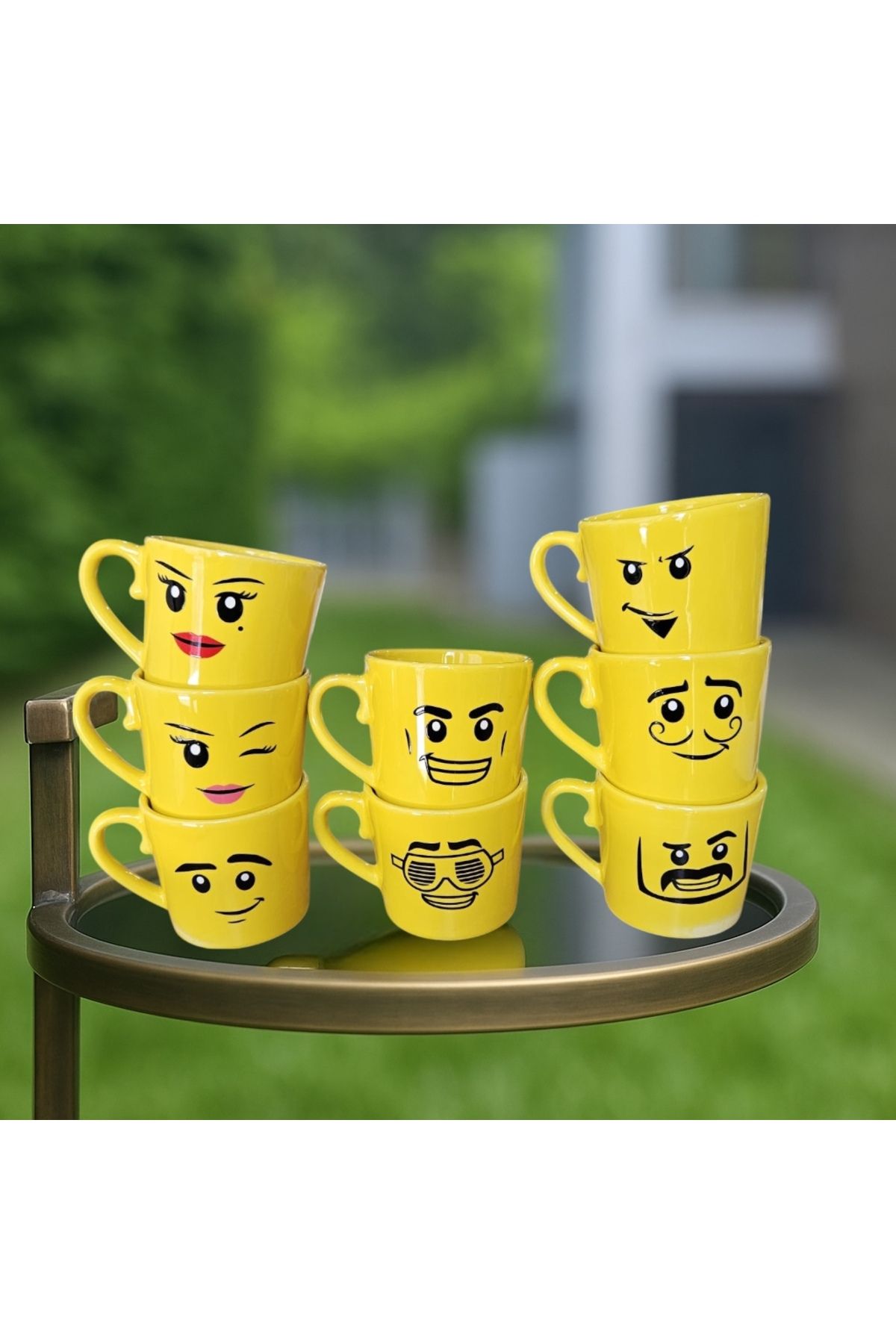MeGgDecor Emoji Yüzlü 200ml Seramik Kupa