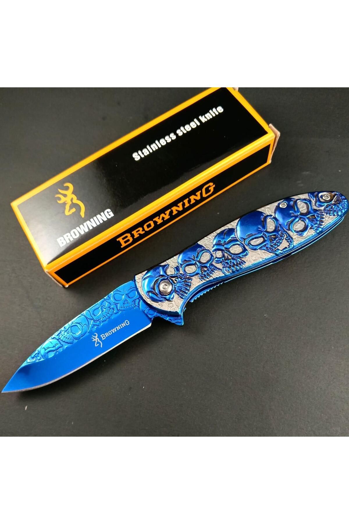 alsepeteavm Browning 2955BL Mavi Kuru Kafa Desenli Kamp Çakısı