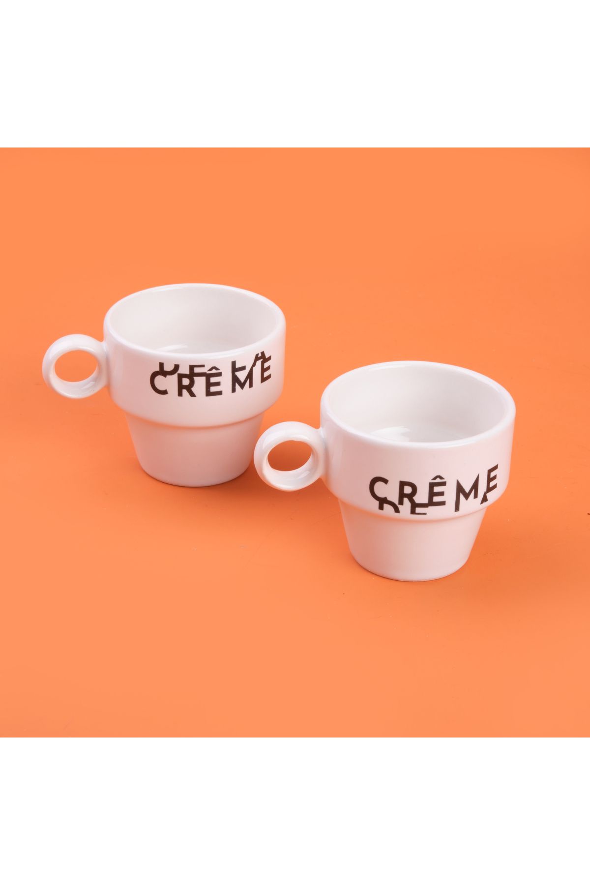 Evidea Kitchen Creme 2'li Espresso Fincanı - Krem / Siyah - 105 ml