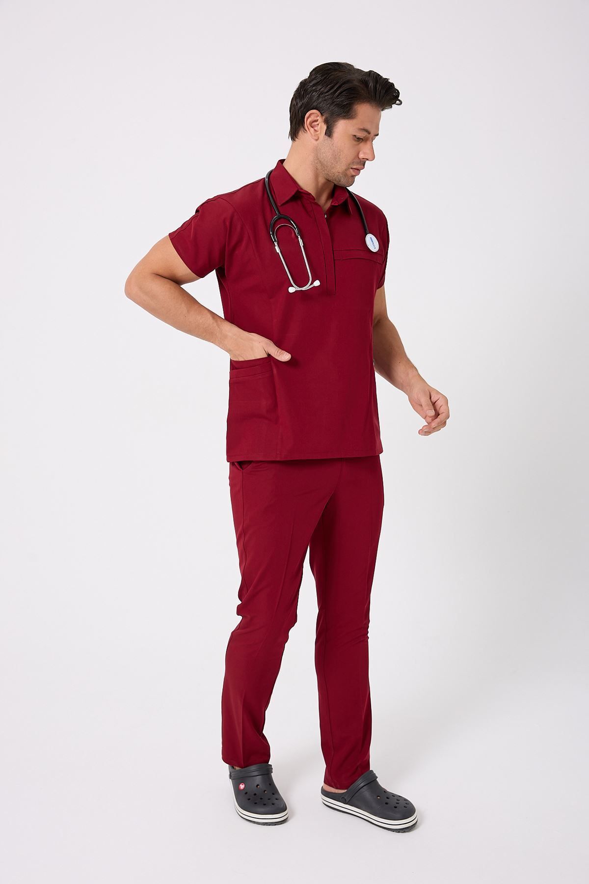 Onur Forma Scrubs Planet Erkek Takım - Bordo
