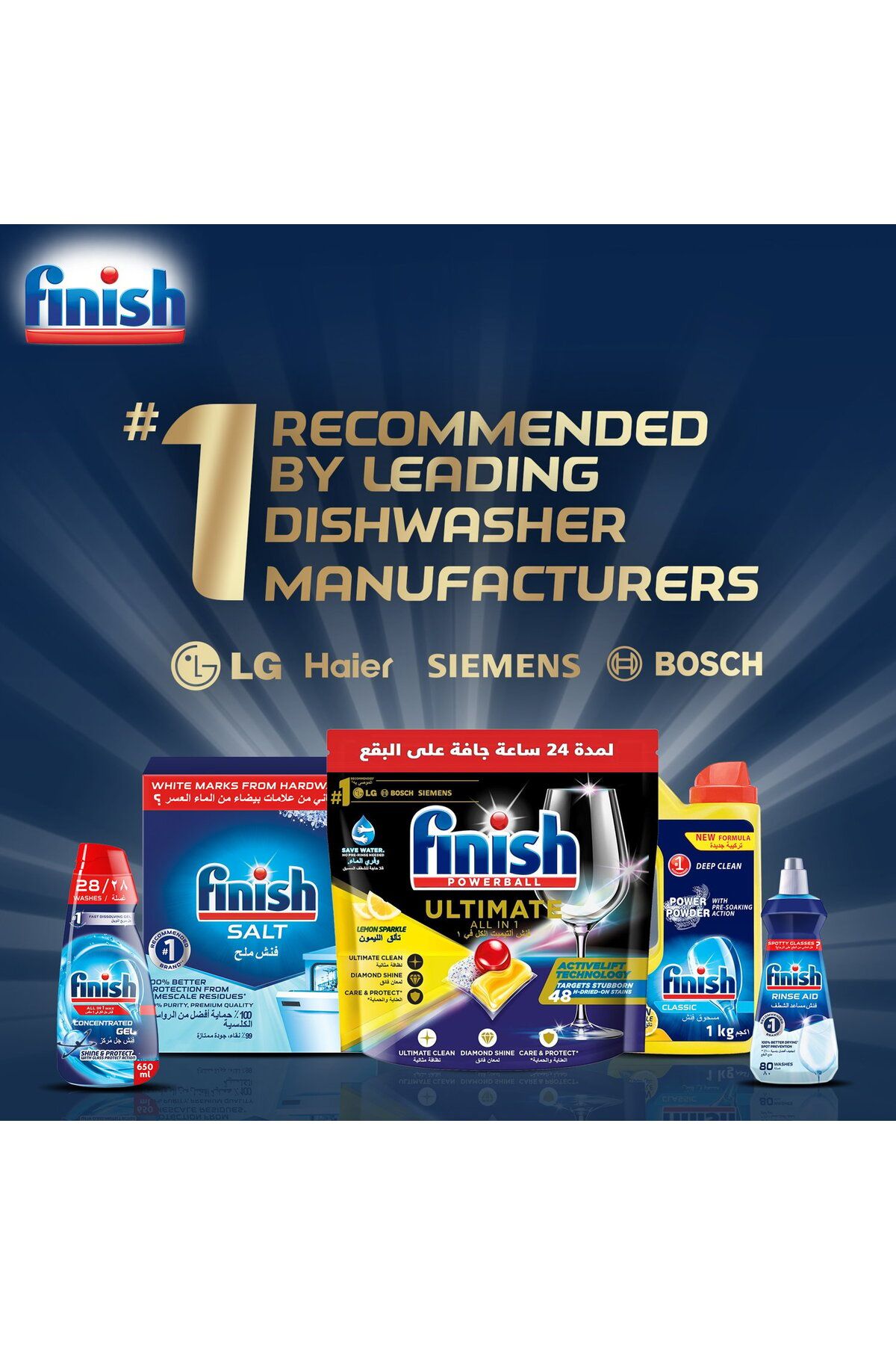 Finish-All In 1 Max Concentrate Gel Dishwasher Regular 650 ml 6