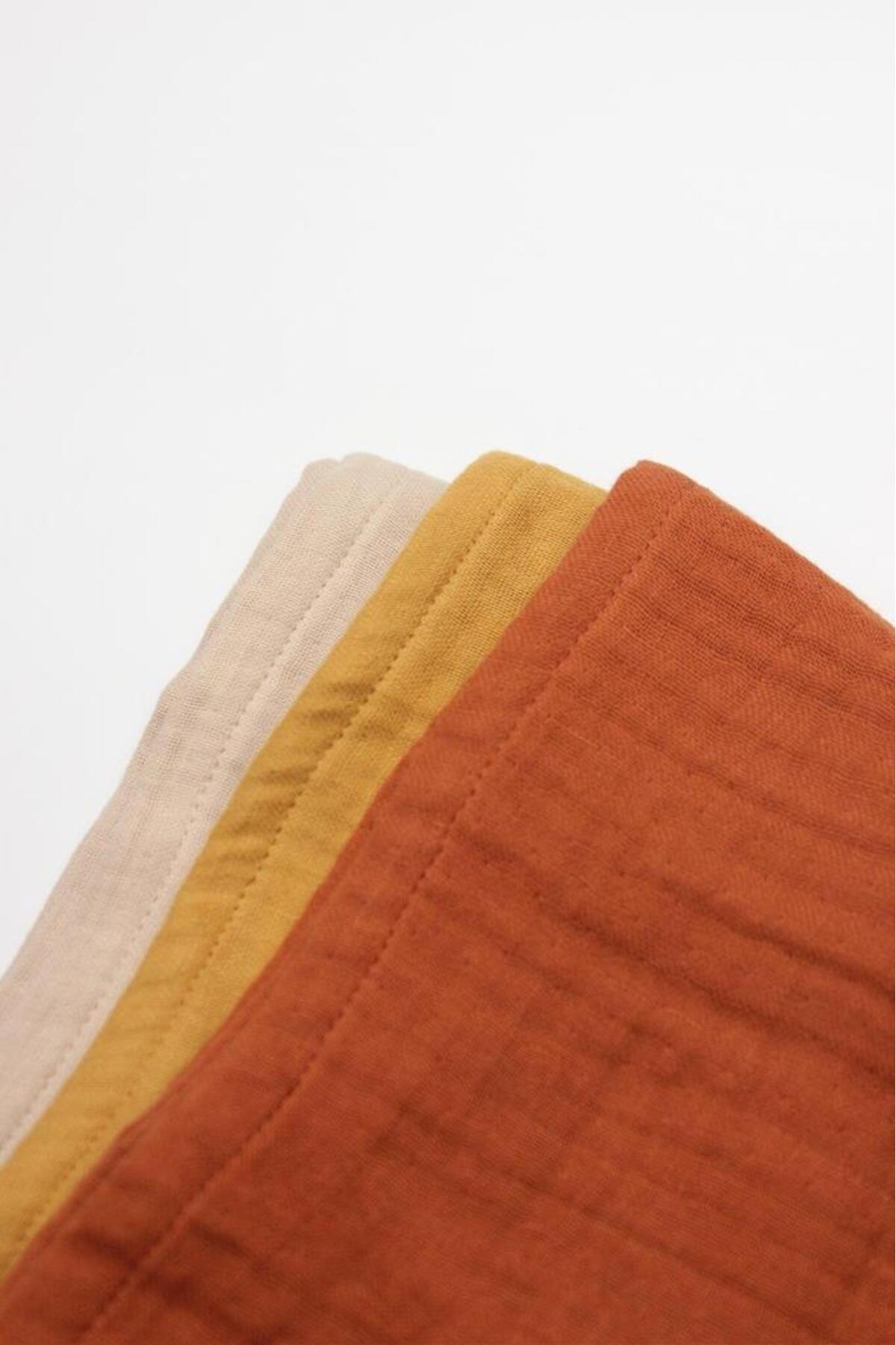 نس‌ورلد بیستایل بسته ۶ عددی دستمال حریر موسیلین ۲۰×۲۰ سانتی‌متر ۹۰۱۰۶ کاشی بژ خردلی