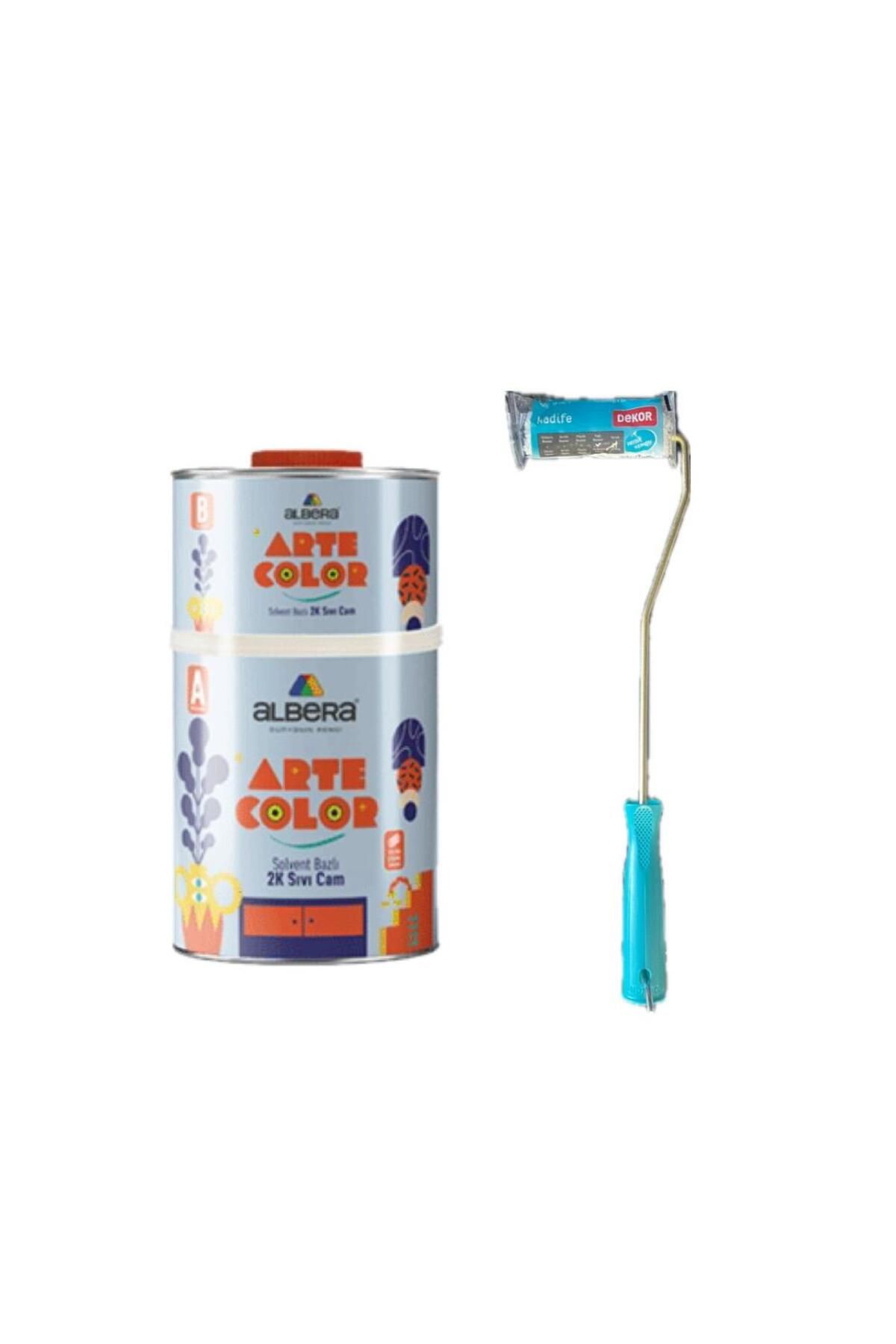ALBERA Arte Color Solvent Bazlı 2k Sıvı Cam İpek Parlak- 0,75 LT DEKOR 10 CM RULO-SET