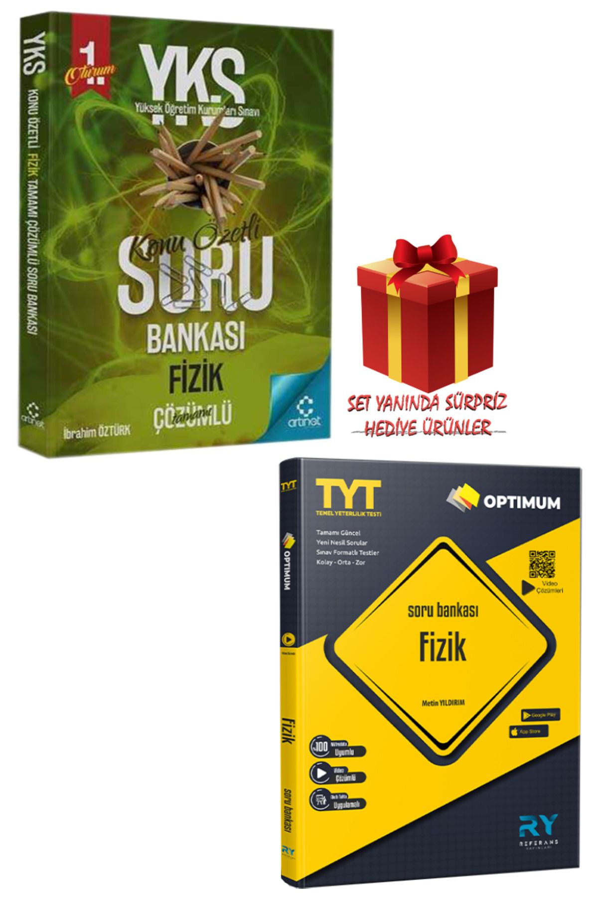 Panem Yayınları Artınet YKS-TYT Fizik Konu Özetli Soru Bankası + Referans Optimum Fizik Soru Bankası + Hediye
