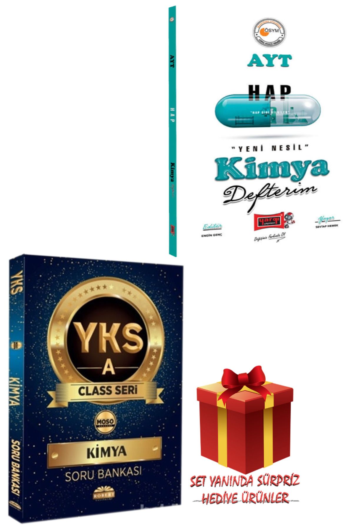 Yargı Yayınları AYT Hap Kimya Defterim+YKS A Class Seri Kimya Soru Bankası+Hediye