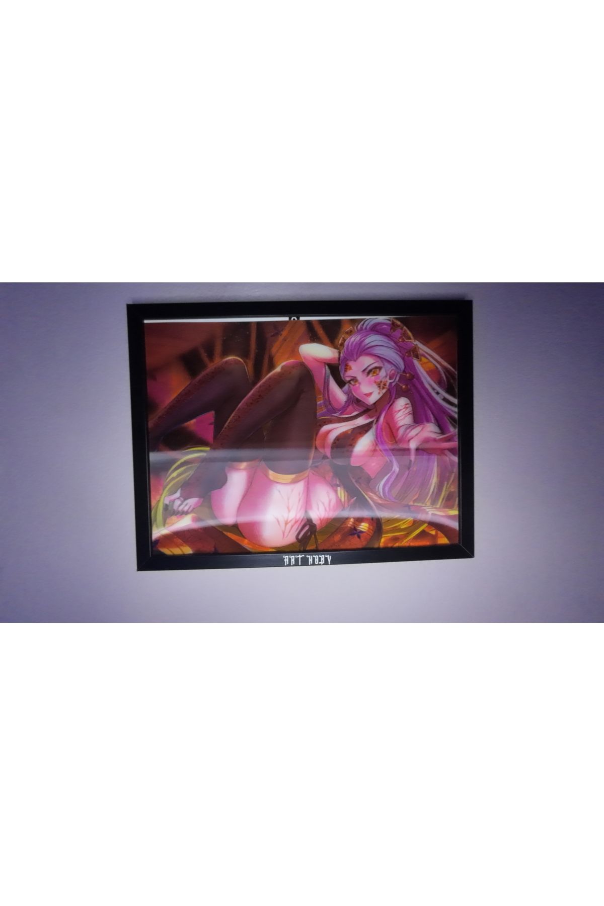 ArtHoby Demon Slayer Upper Moon 6 Daki Yatay Model Lenticular 3D Hareketli Tablo