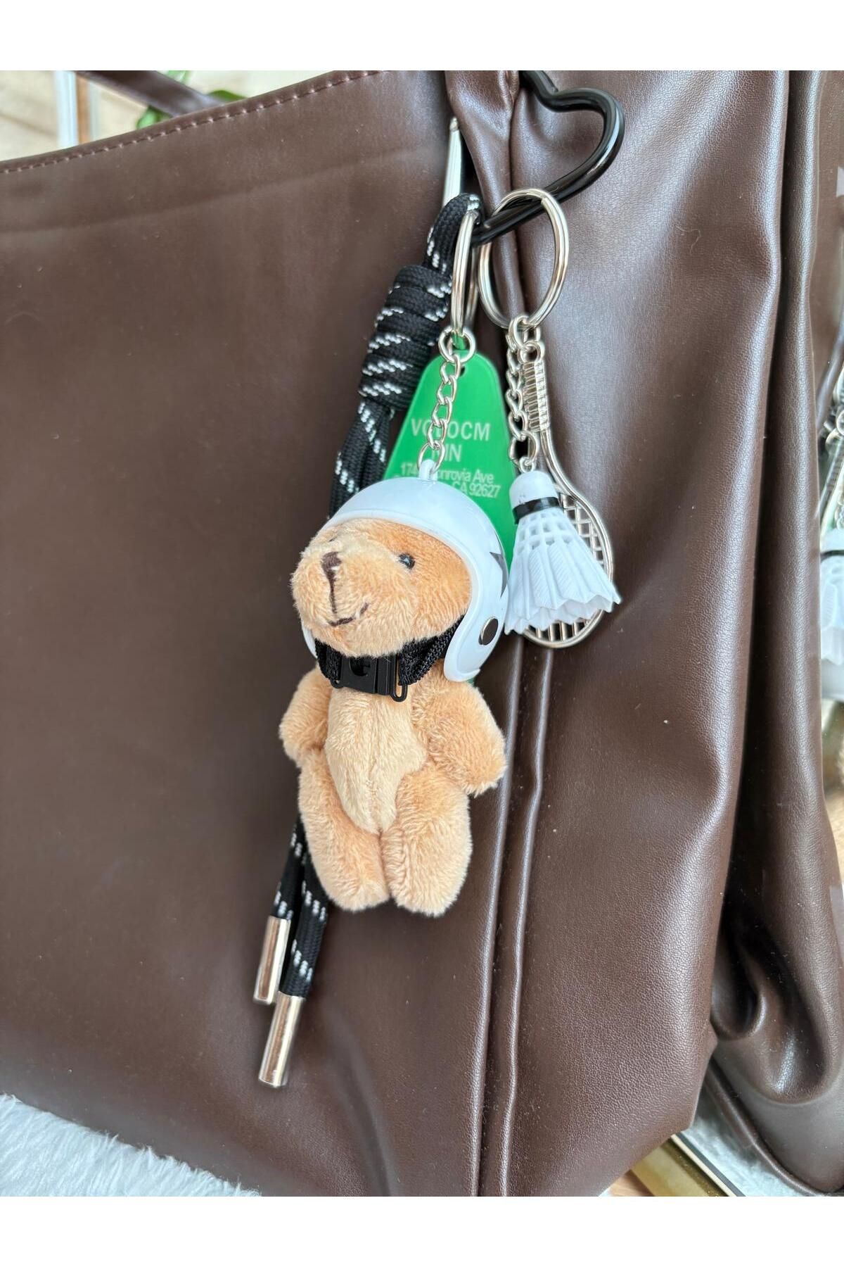 Z&M COLLECTION BAG SHOPPİNG Çanta Yanına Ayıcıklı/ Kedili/ Dudak Balm Koymalık Stanley/ Çikolatalı/ Terlikli Charm
