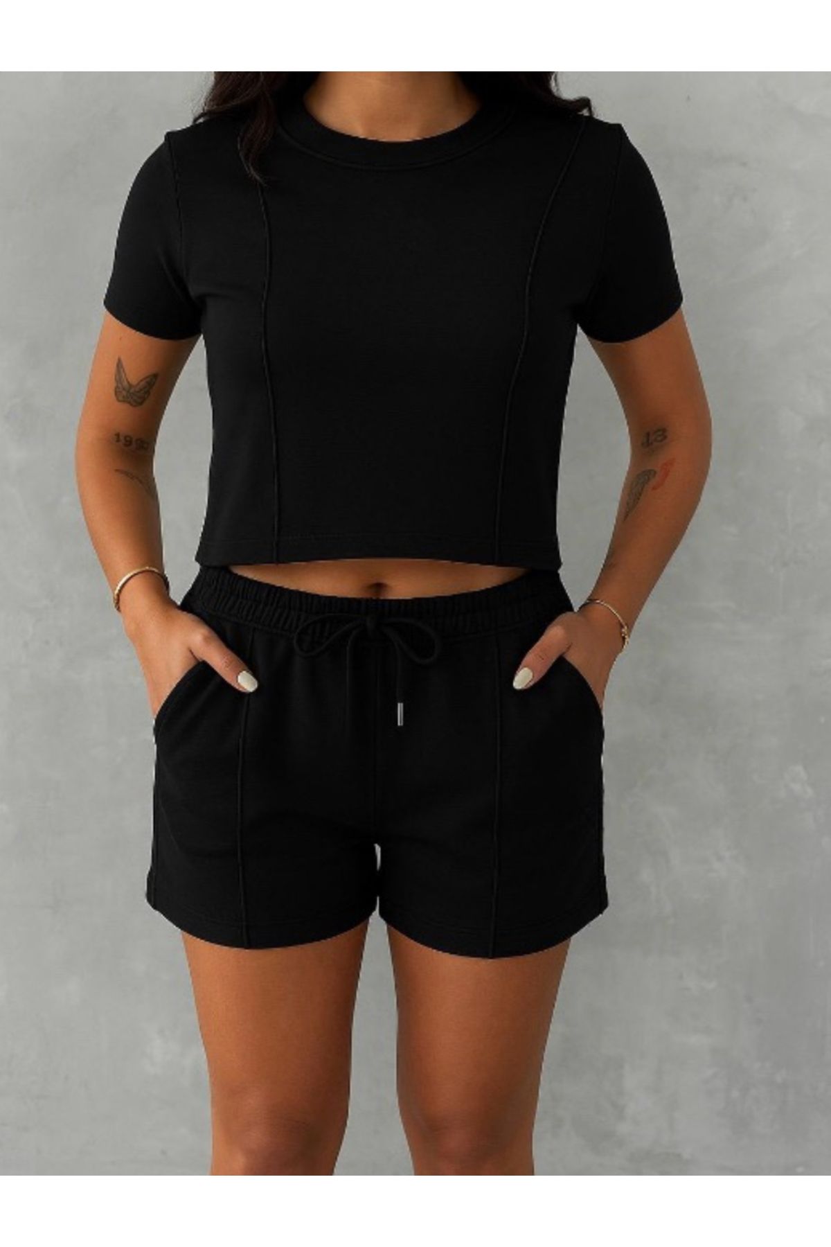 MODA Ola Çımalı T-Shirt Şort Takım