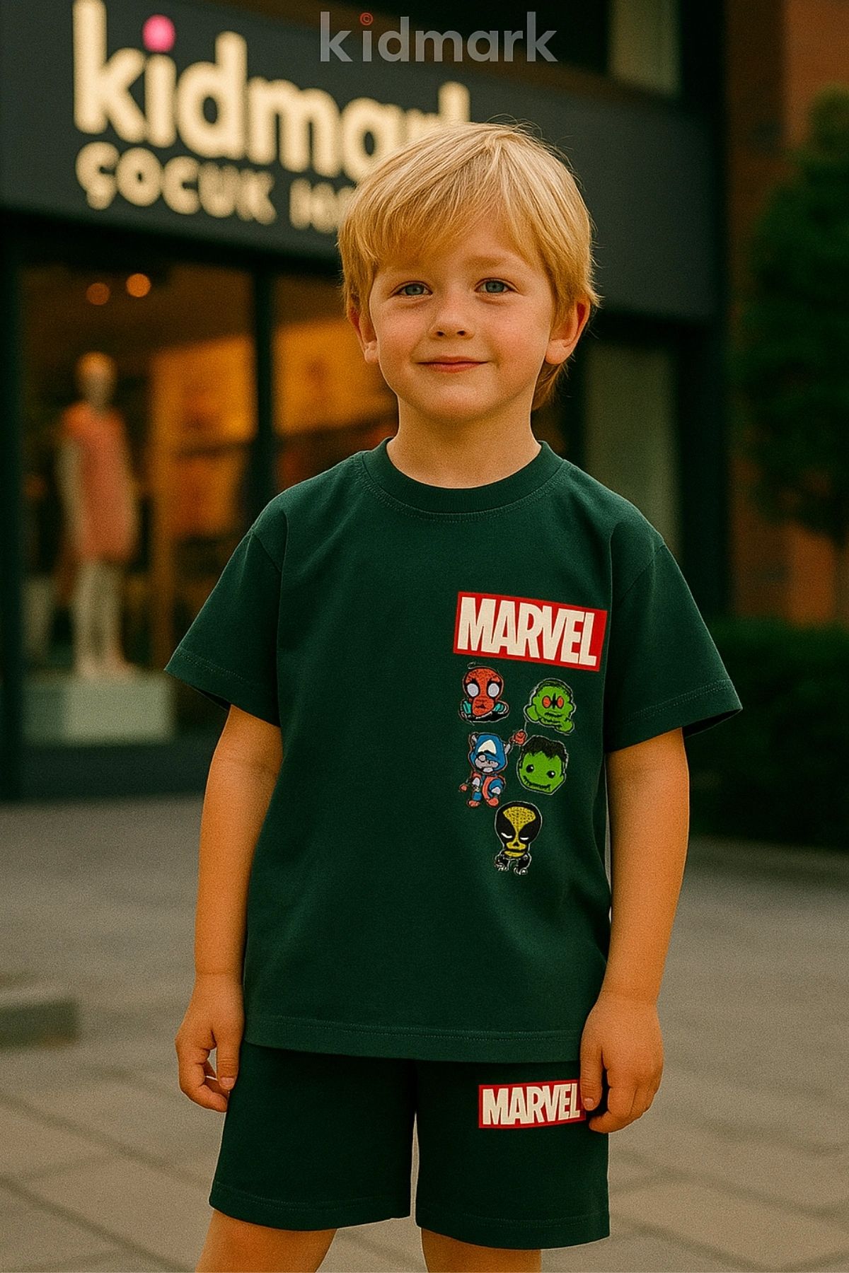 Kidmark Çocuk Modası Erkek Çocuk Marvel Baskılı %100 Pamuk Yazlık Takım