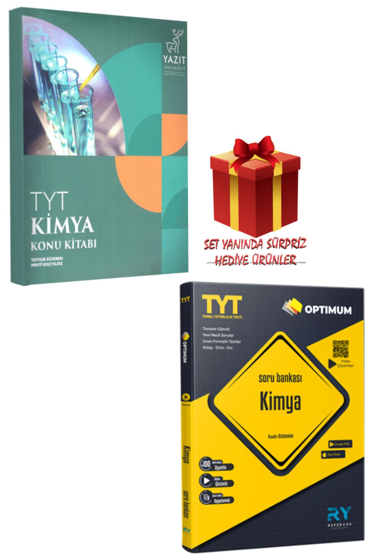 Yazıt Yayınları TYT Kimya Konu Kitabı + Referans Optimum Kimya Soru Bankası + Hediye