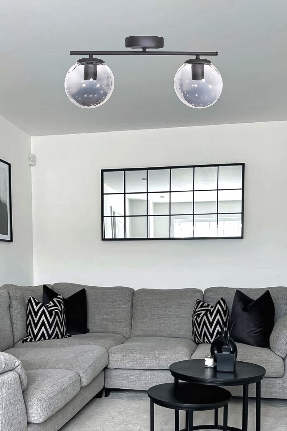 Turanconcept Nika Modern Siyah 2'li Avize Dekoratif Salon - Mutfak - Yatak Odası - Giyinme Odası