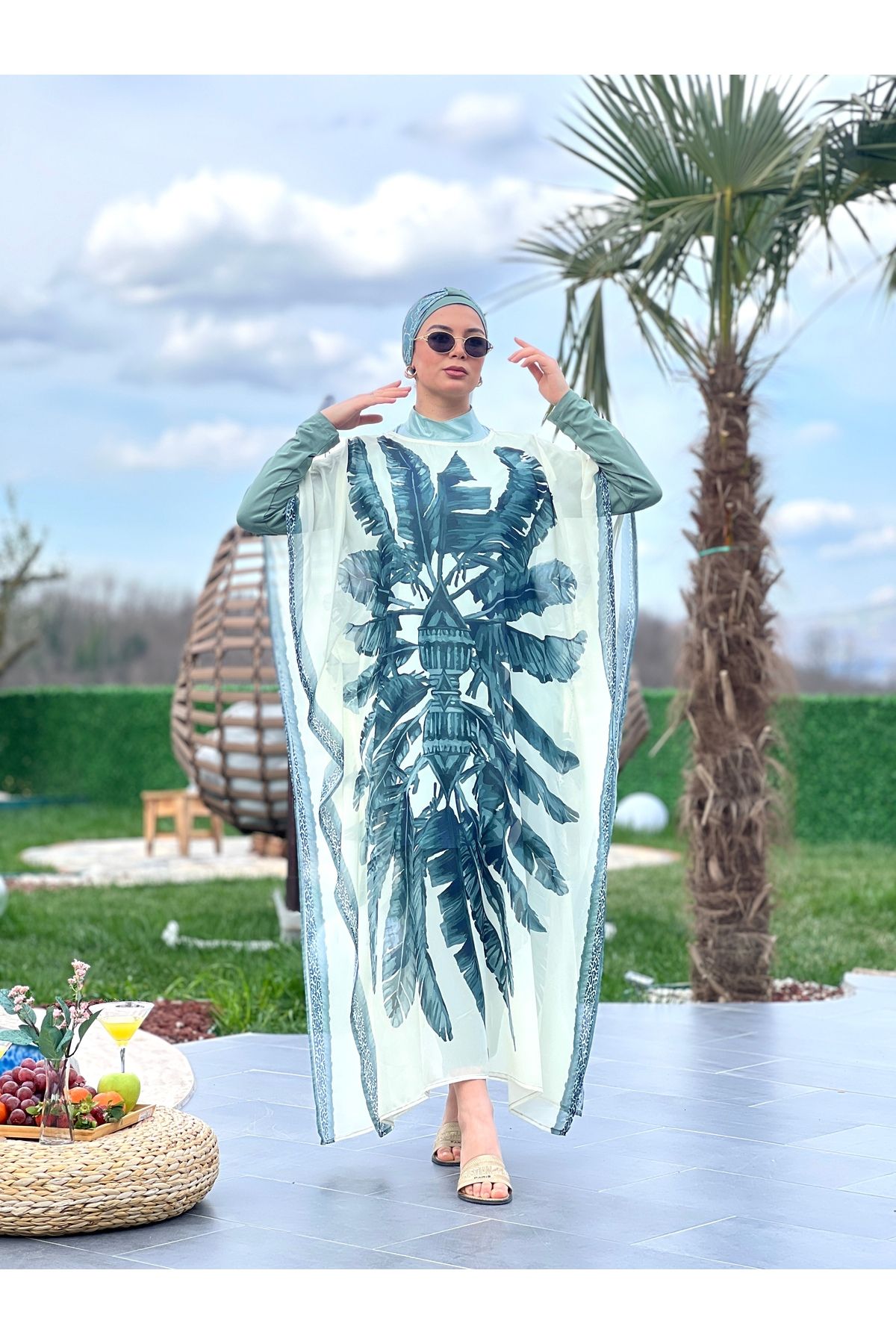 ButikKardelen Camelya Beş Parça Tesettür Mayo