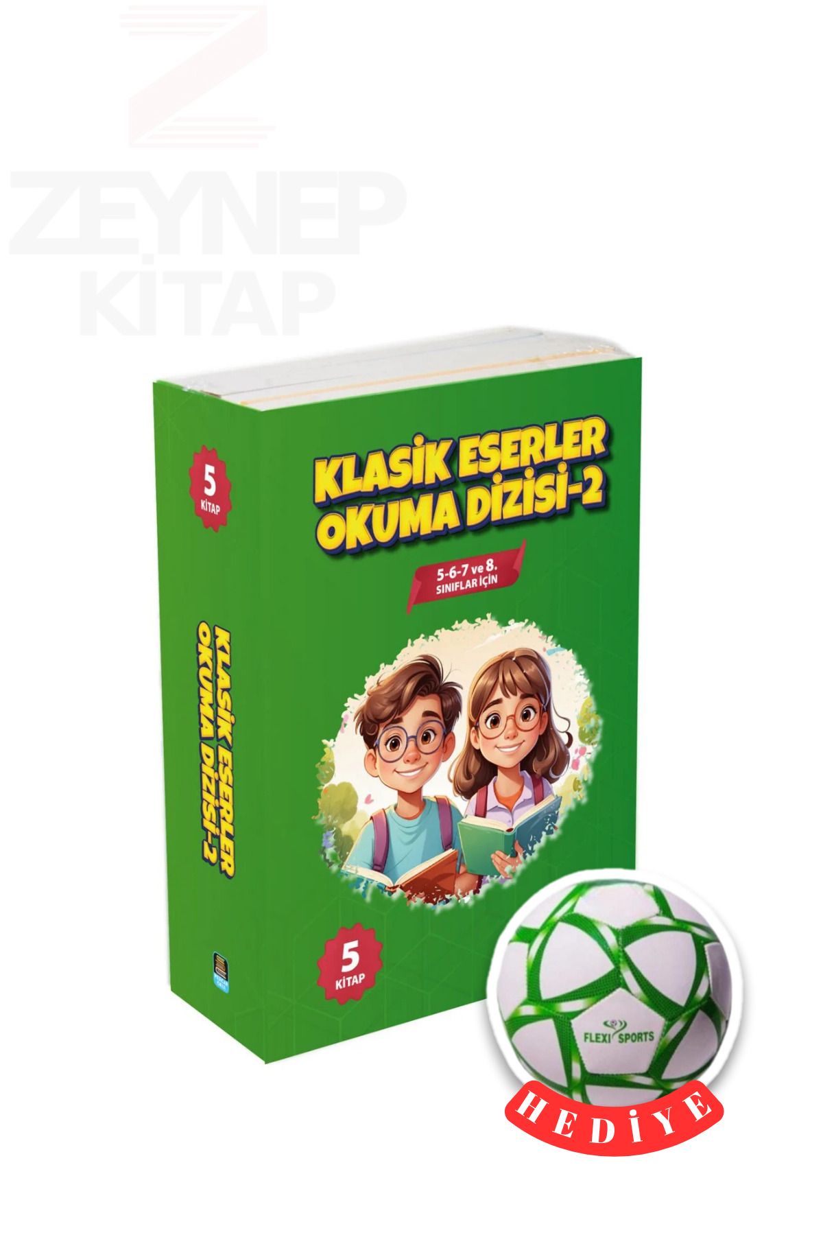 Mercan Okul Yayınları 5-6-7 ve 8.Sınıflar İçin Klasik Eserler 2 Okuma Dizisi 5 Kitap Set(Futbol Topu Hediye)