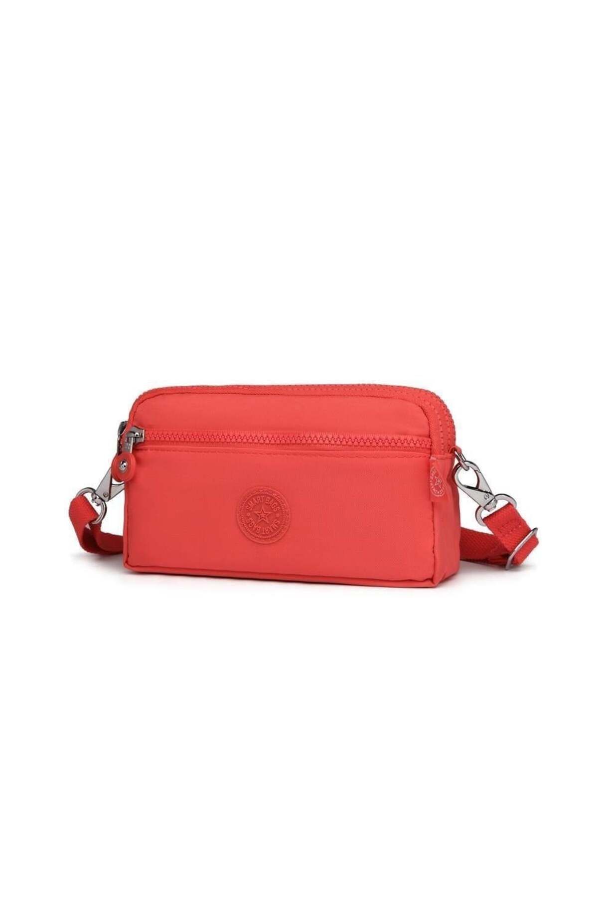 SMART BAGS Krinkıl Kumaş Su Geçirmez Mini Boy Postacı Çantası BC 1112 - Nar