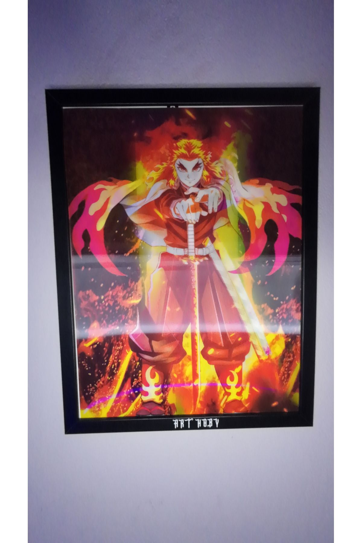ArtHoby Demon Slayer - FLAME HASHİRA (LEGENDARY) ''RENGOKU'' SAMA Lenticular 3D Hareketli Tablo
