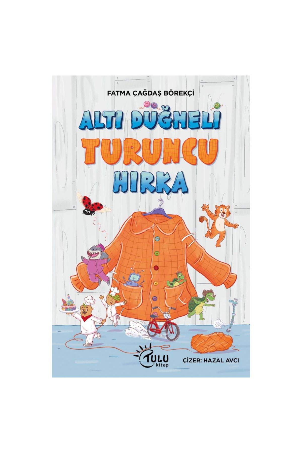 TULU KİTAP Altı Düğmeli Turuncu Hırka