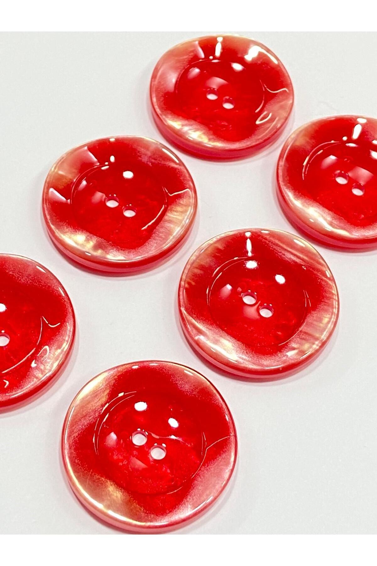 karantuhafiye-Pearlescent Button / Italian Pearlescent Button /2911/ Red / 2.8 cm 3