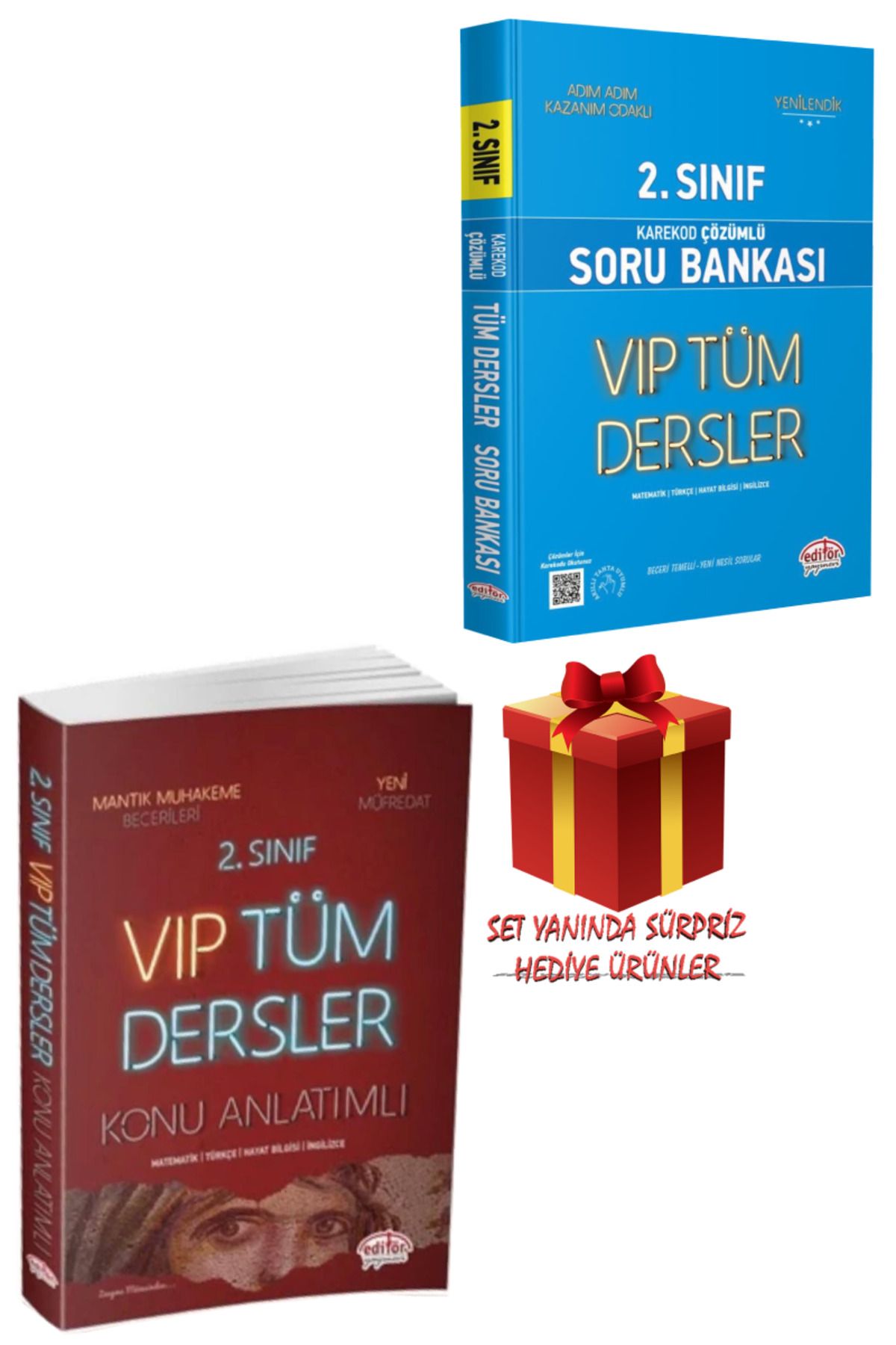 Editör Yayınevi 2. Sınıf Karekod Çözümlü VIP Tüm Dersler Soru Bankası+VIP Tüm Dersler Konu Anlatımlı+Hediye