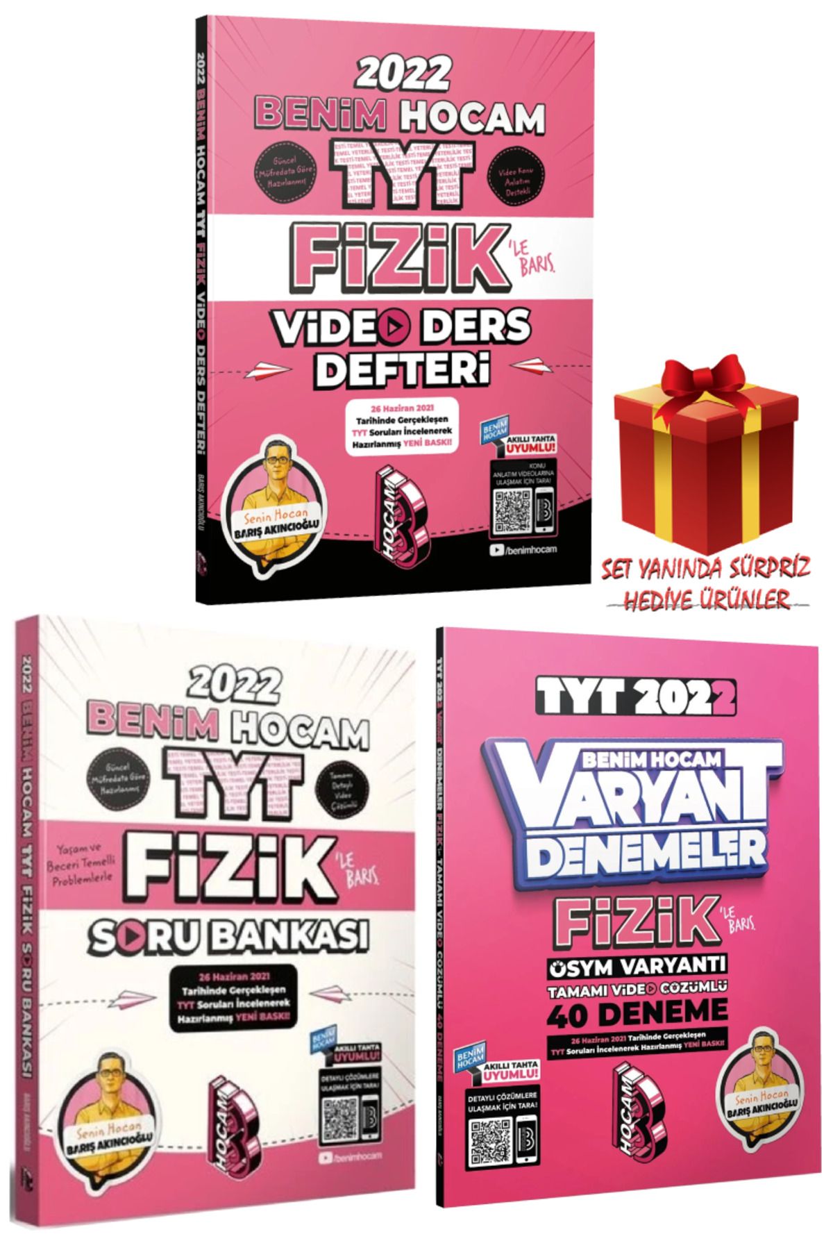 Panem Yayınları Benim Hocam TYT Fizik Video Ders Defteri+Benim Hocam TYT Fizik Soru Bankası+40 Deneme+Hediye