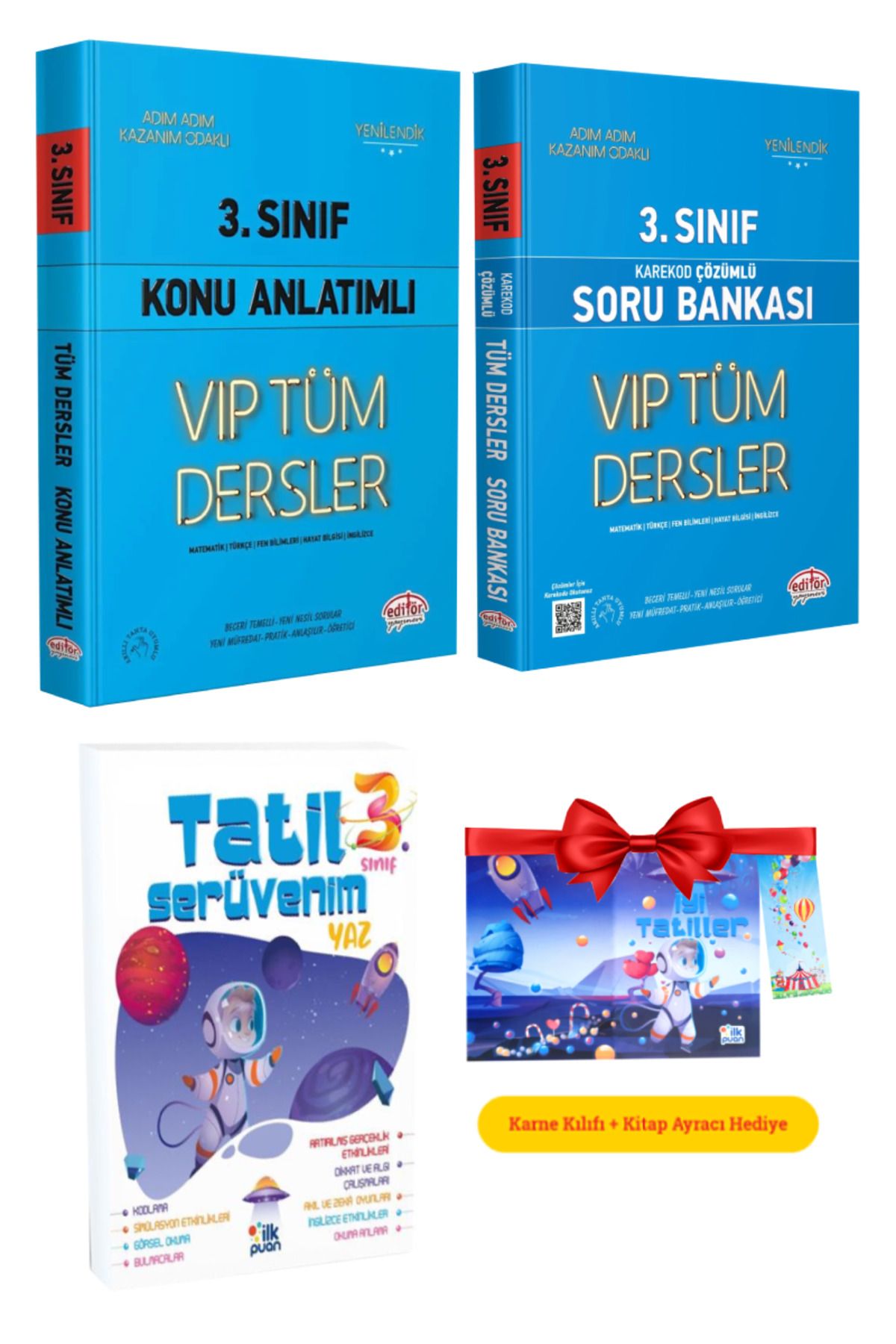 Editör Yayınevi 3. Sınıf Tüm Dersler Konu Anlatımı+ Editör Tüm Dersler Soru Bankası+Tatil Serüvenim Yaz Tatil Kitabı