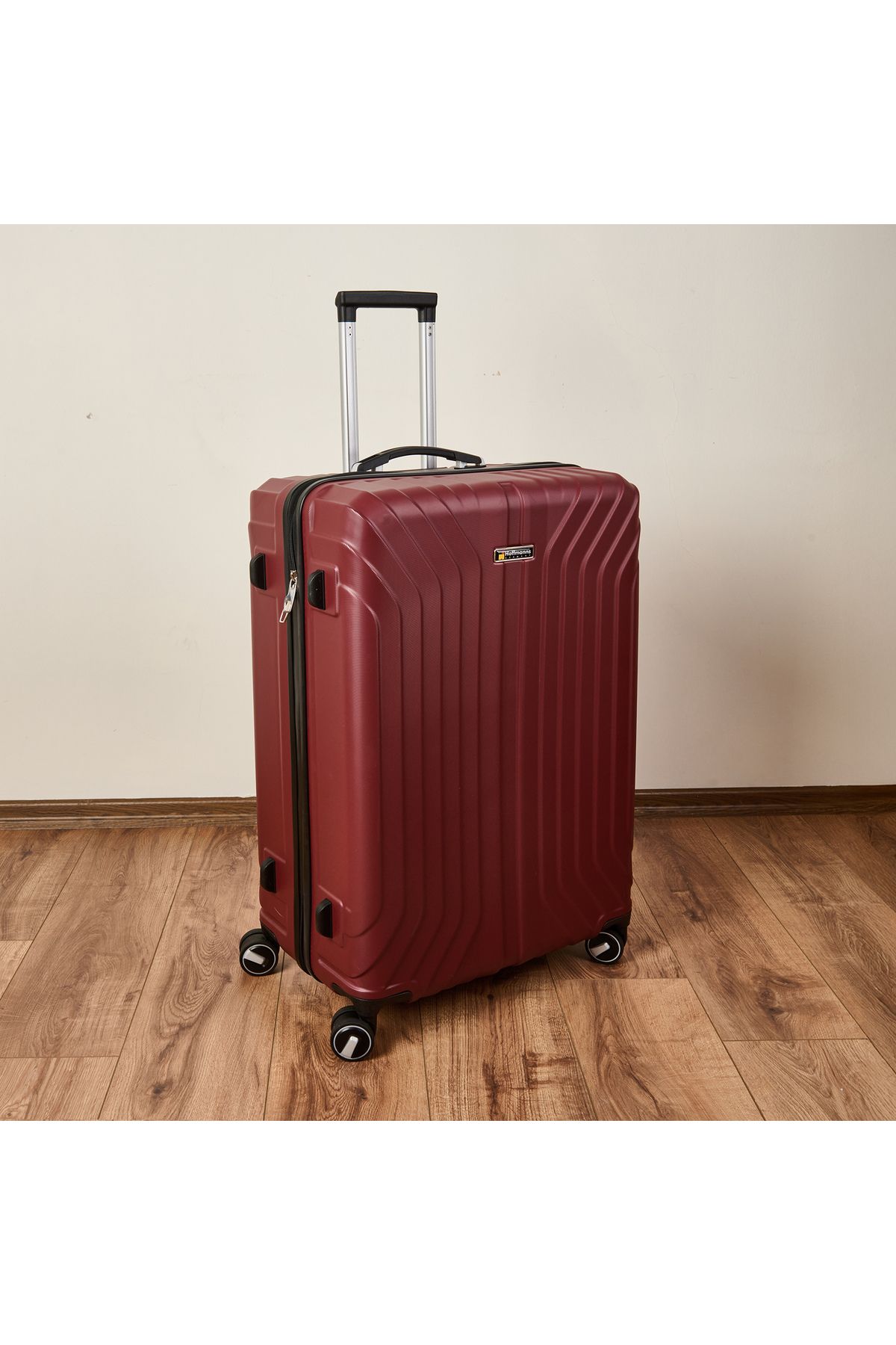 Hoffmanns Vertical Line Büyük Boy ABS Valiz - Bordo - 76x52x30 cm