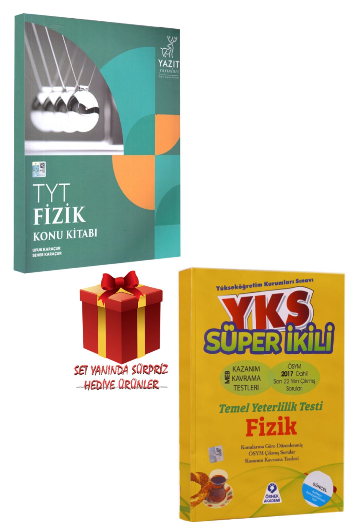 Yazıt Yayınları TYT Fizik Konu Kitabı+Örnek Akademi YKS-TYT Süper İkili Kazanım Kavrama Testleri+Çıkmış Sorular
