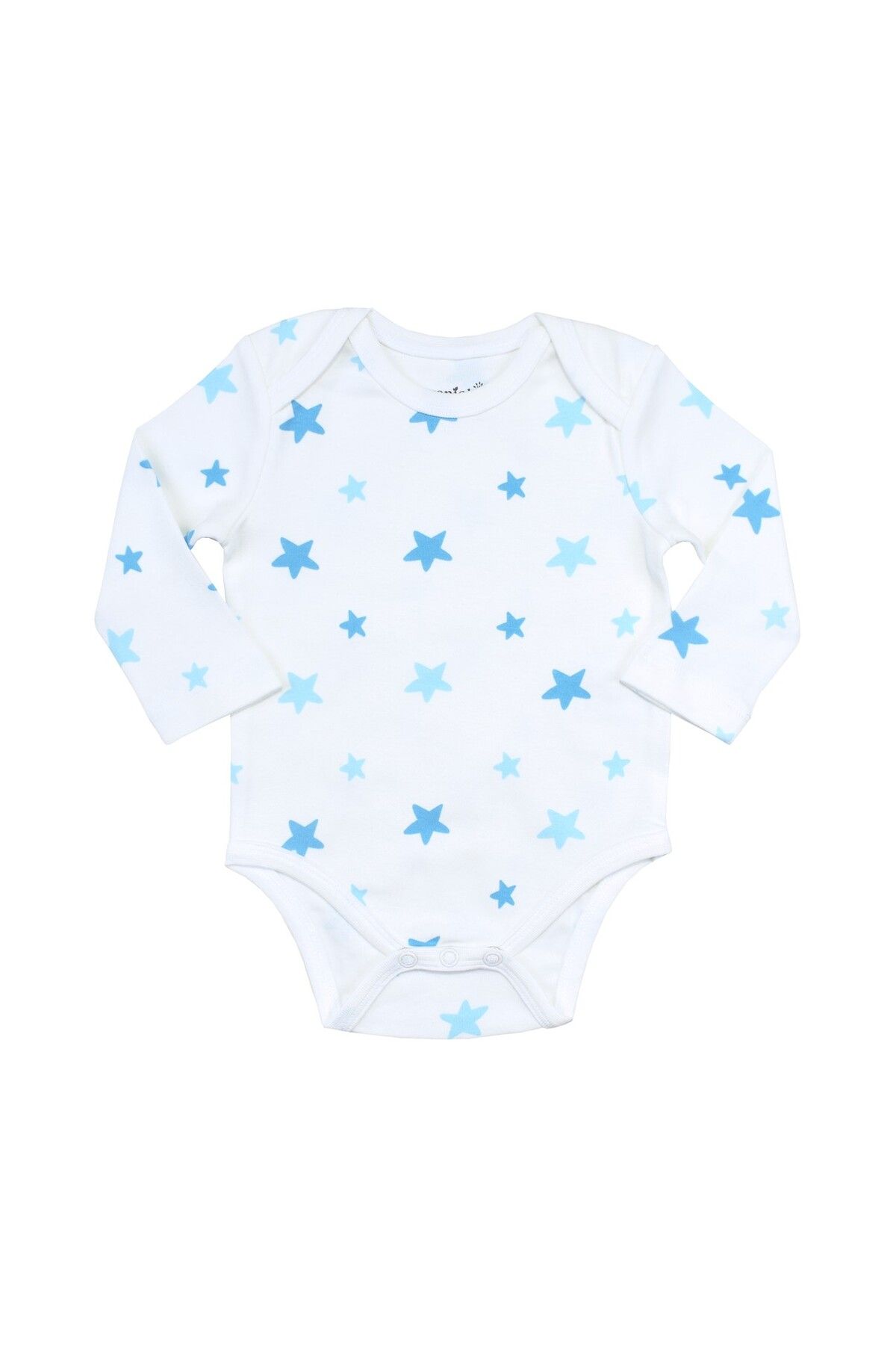 OrganicKid %100 Organik Pamuk Star Bebek Çıtçıtlı Uzun Kol Body - Zıbın