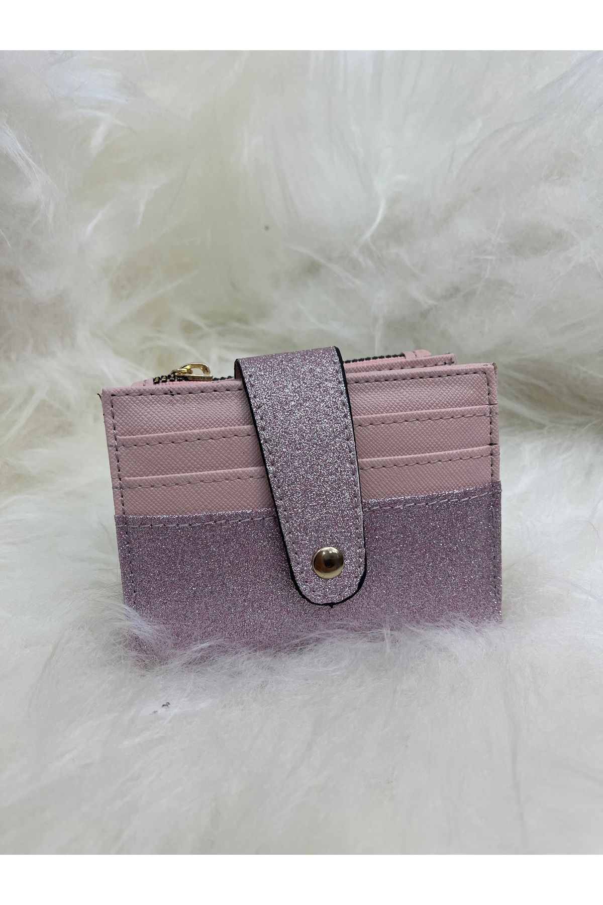 FirstRoseStore Simli Pembe Cüzdan